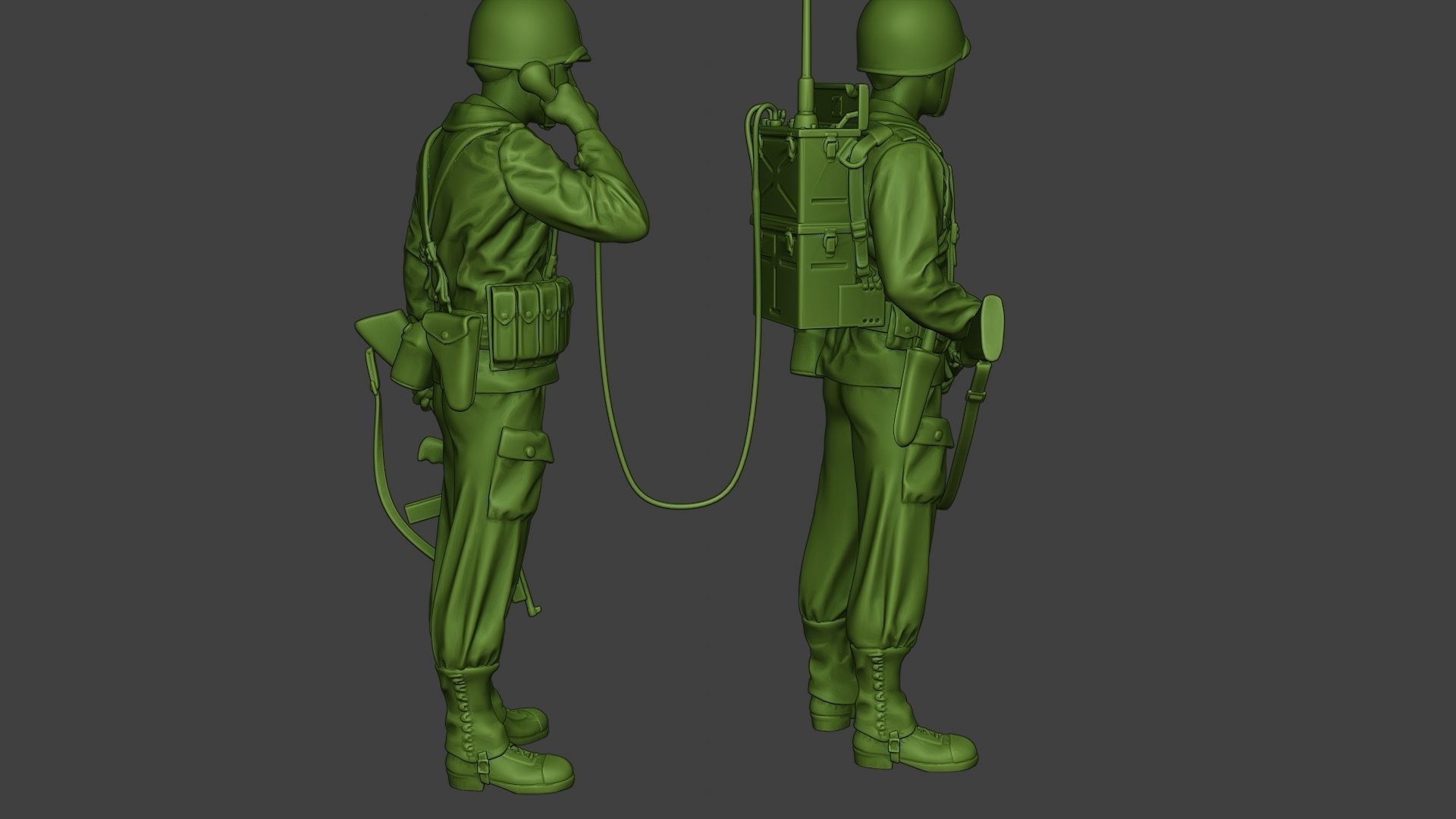American engineer soldiers ww2 SCR-300 A9 3D print model_30