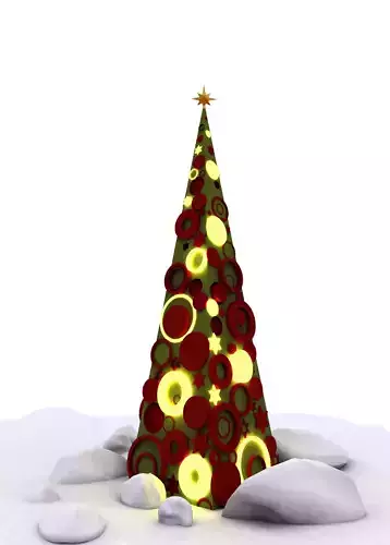 Light Rings Christmas Tree 3D model