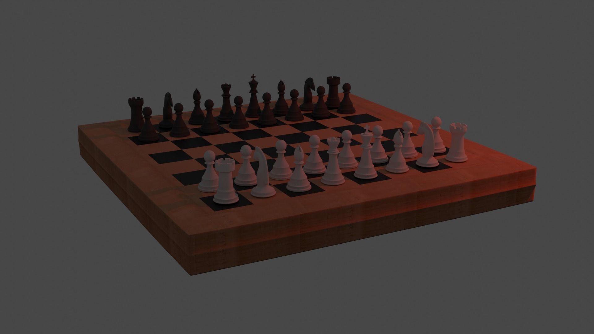 Chessboard chess board with pieces Free low-poly 3D model_5