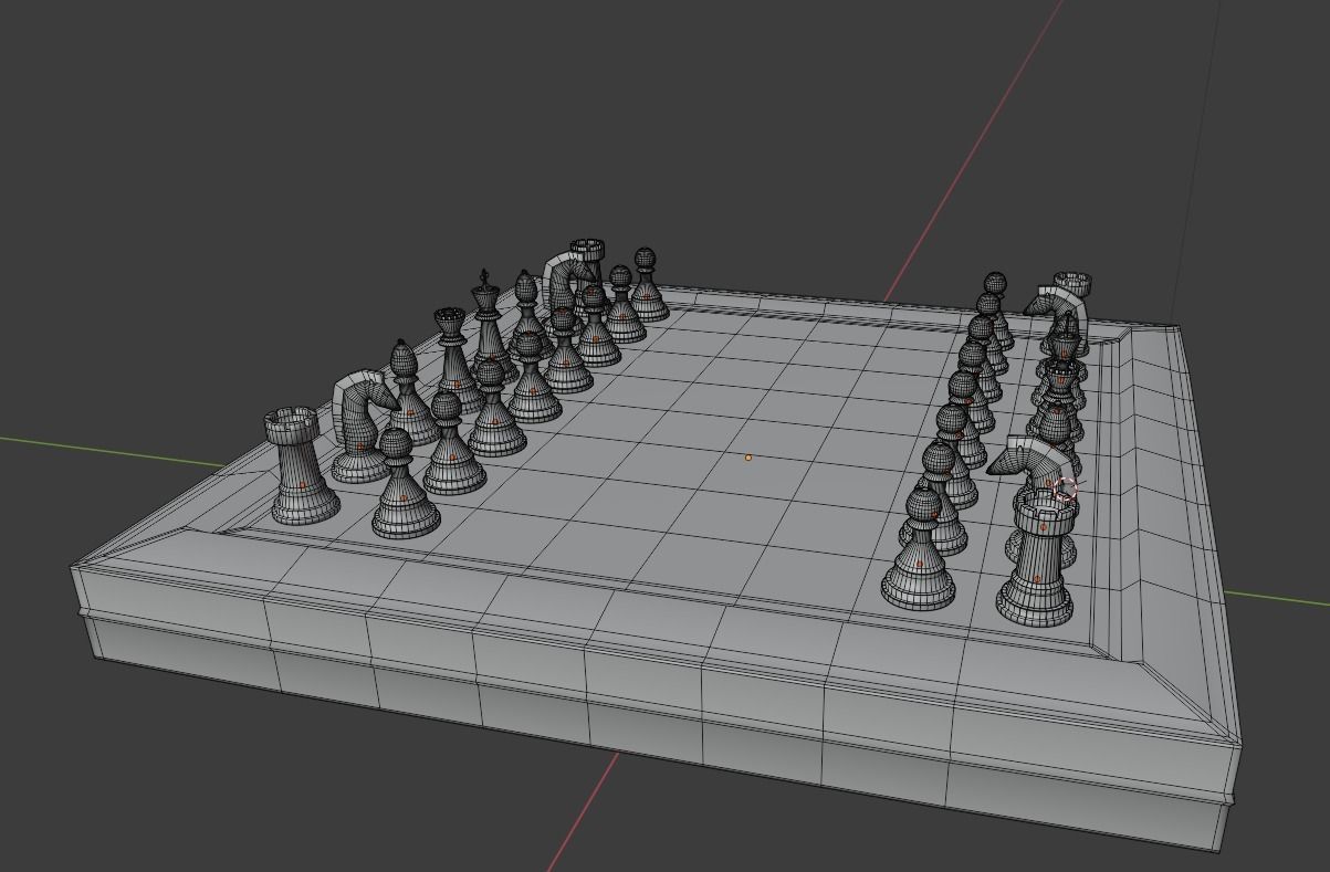 Chessboard chess board with pieces Free low-poly 3D model_6