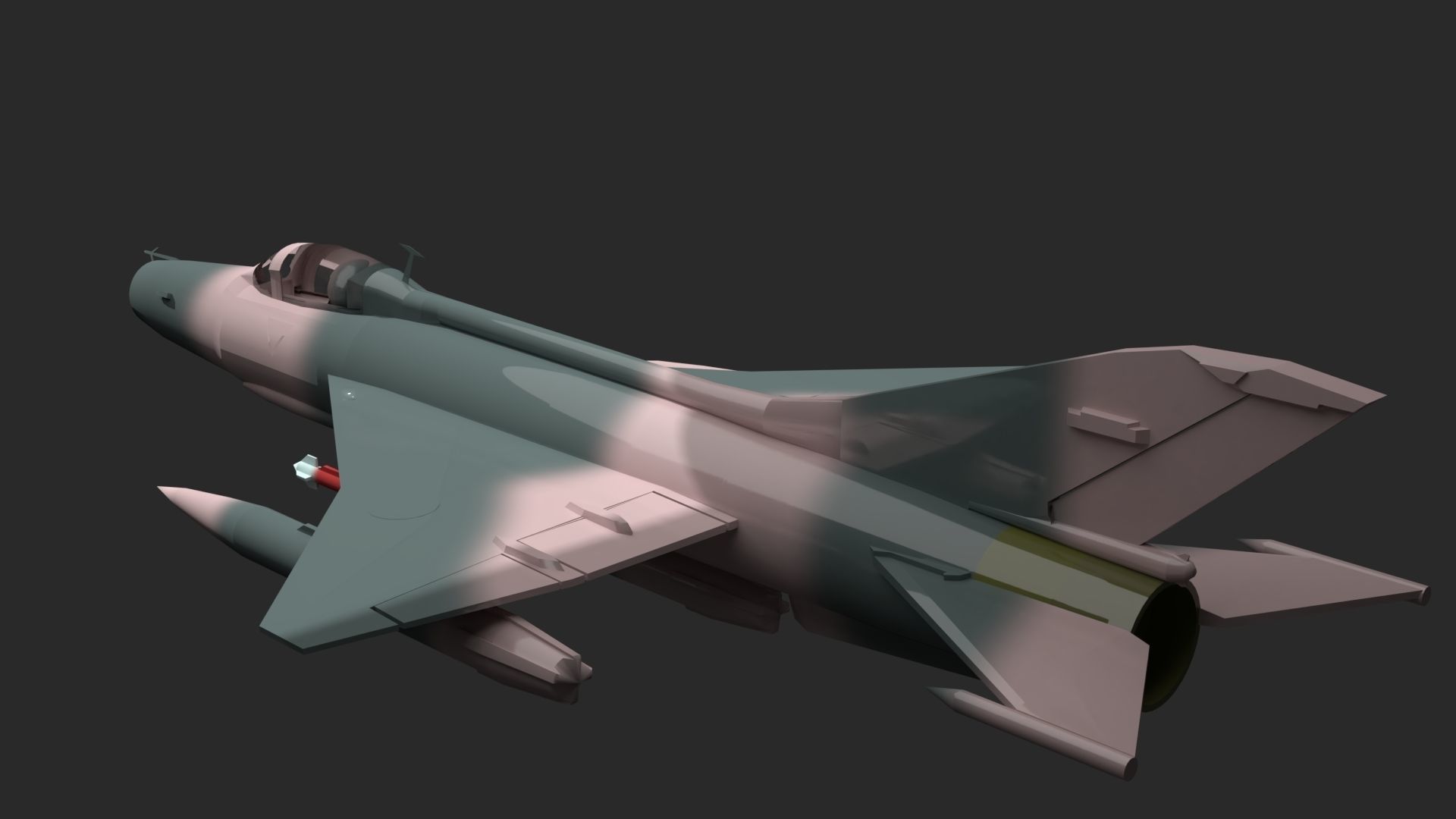 F7 Fighter Jet Low-poly 3D model_2