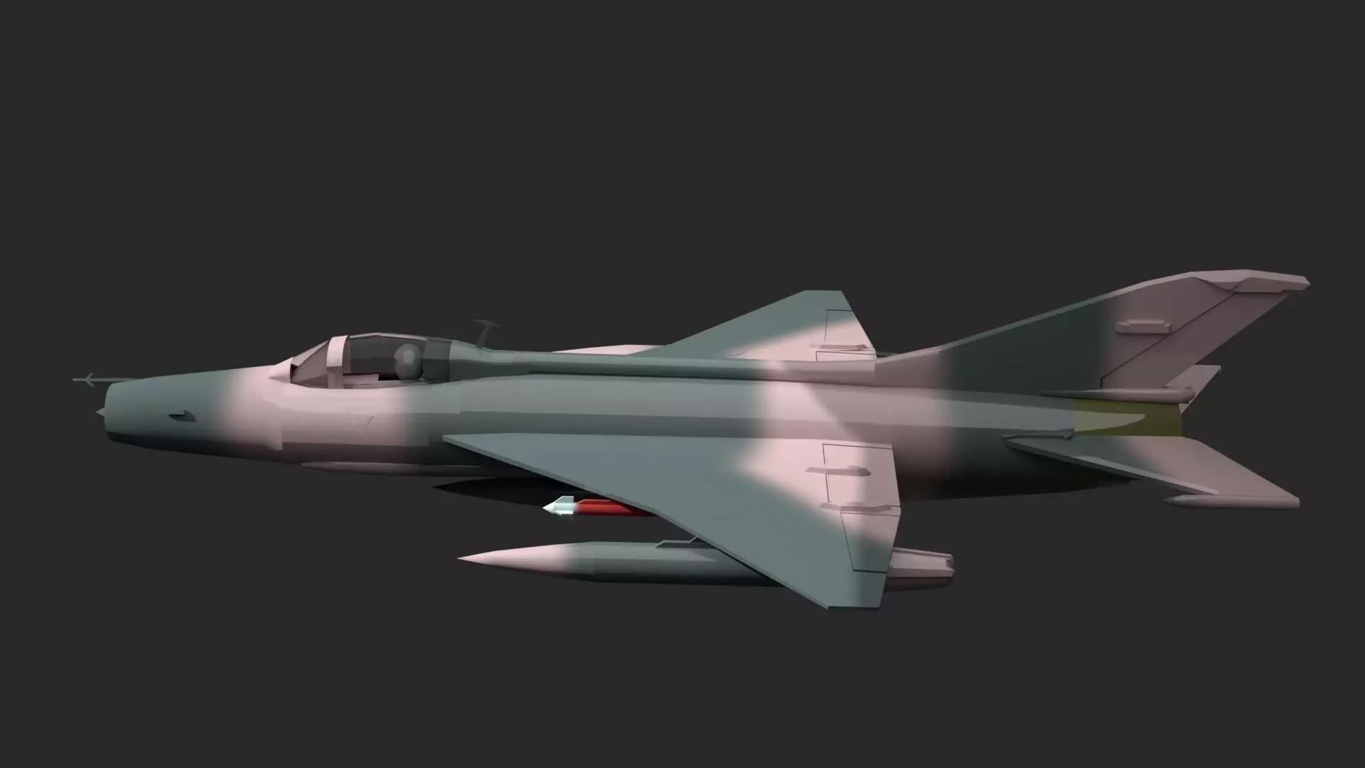 F7 Fighter Jet Low-poly 3D model_0
