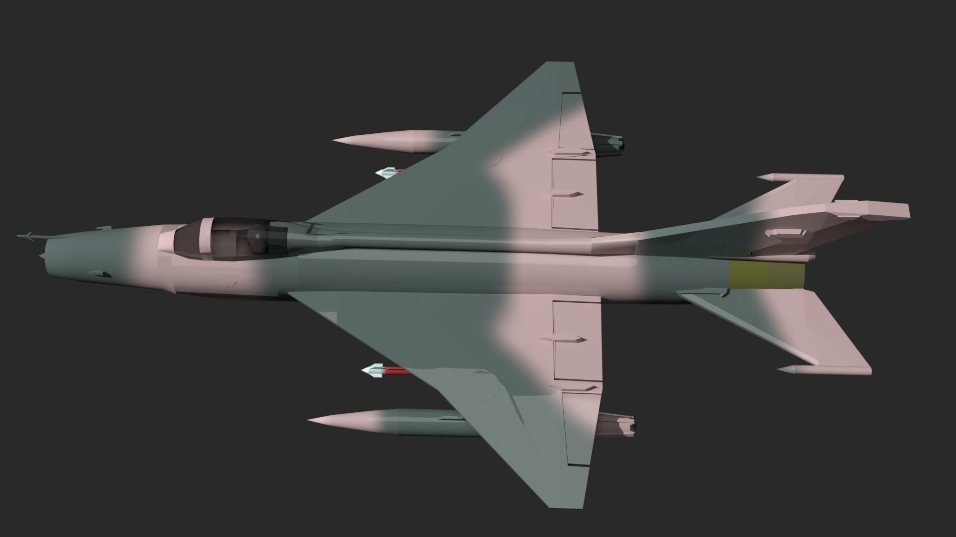 F7 Fighter Jet Low-poly 3D model_4