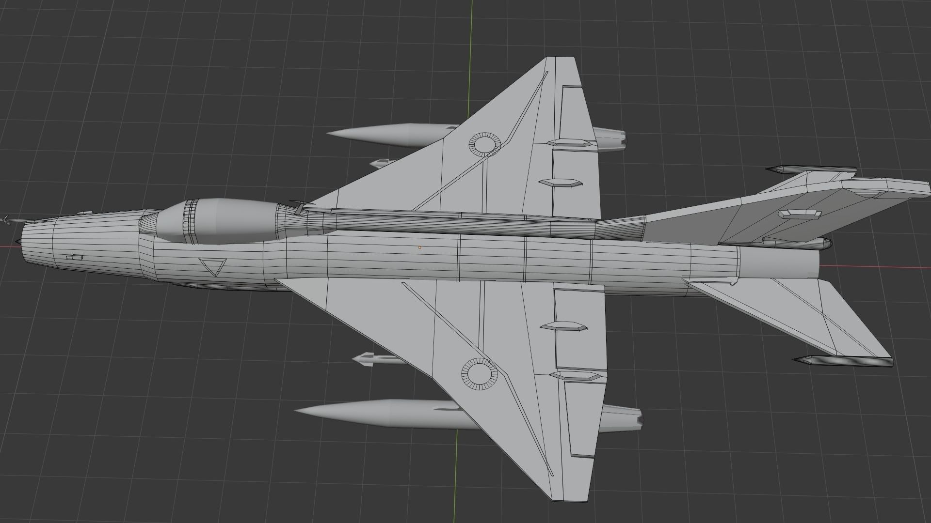 F7 Fighter Jet Low-poly 3D model_3