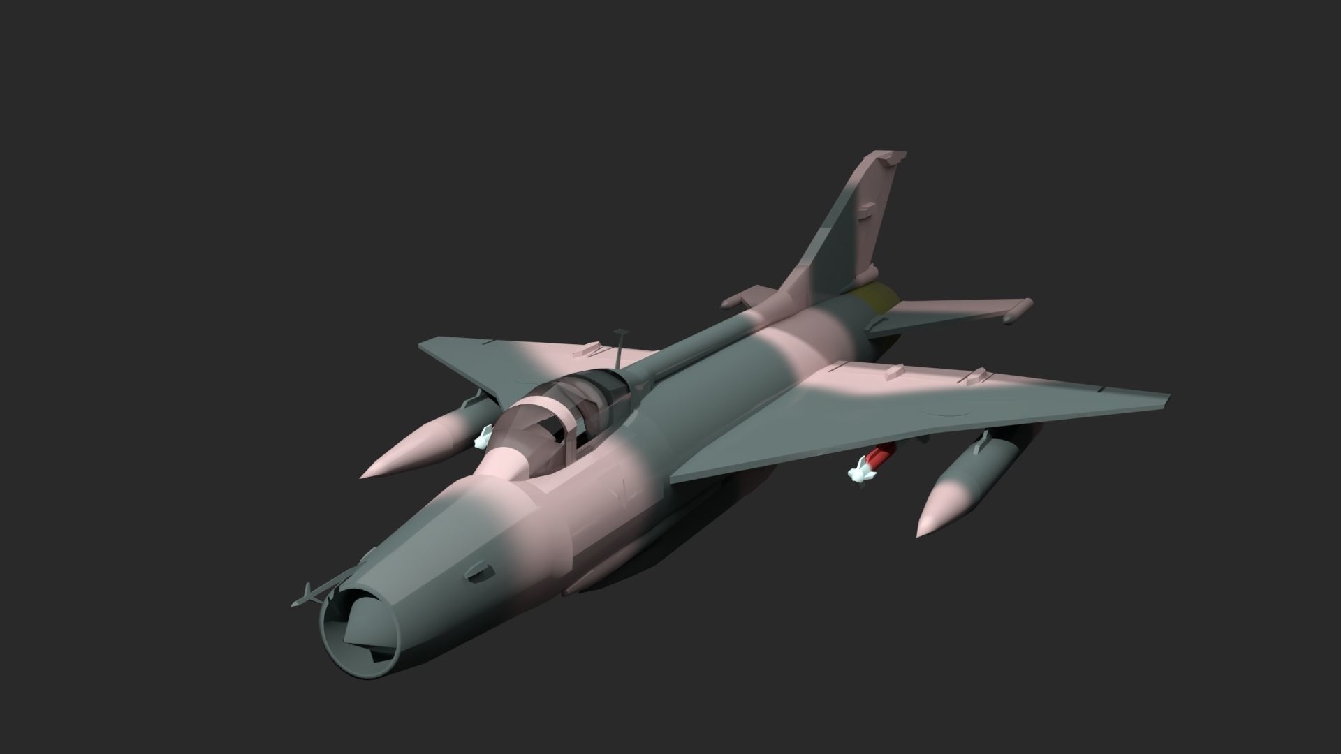 F7 Fighter Jet Low-poly 3D model_1