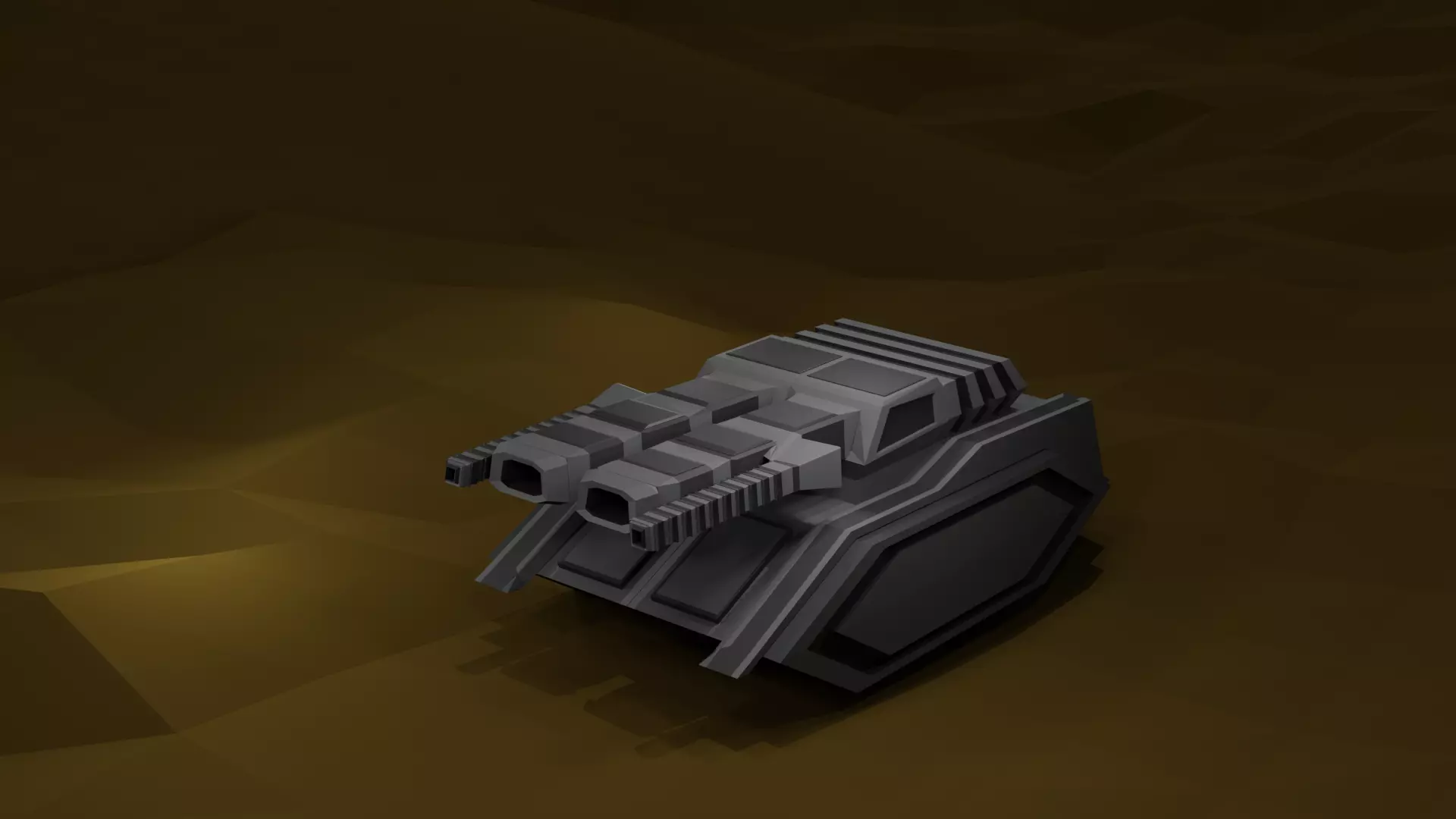 Space cannon Low-poly 3D model
