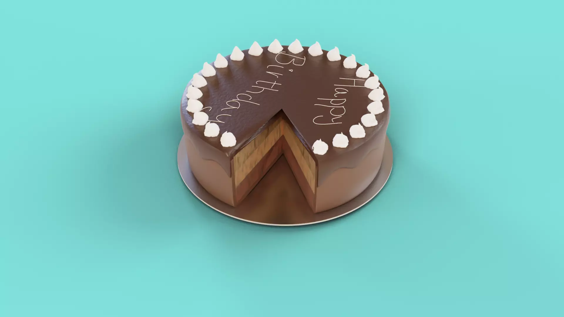 Birthday Cake Free 3D model_0