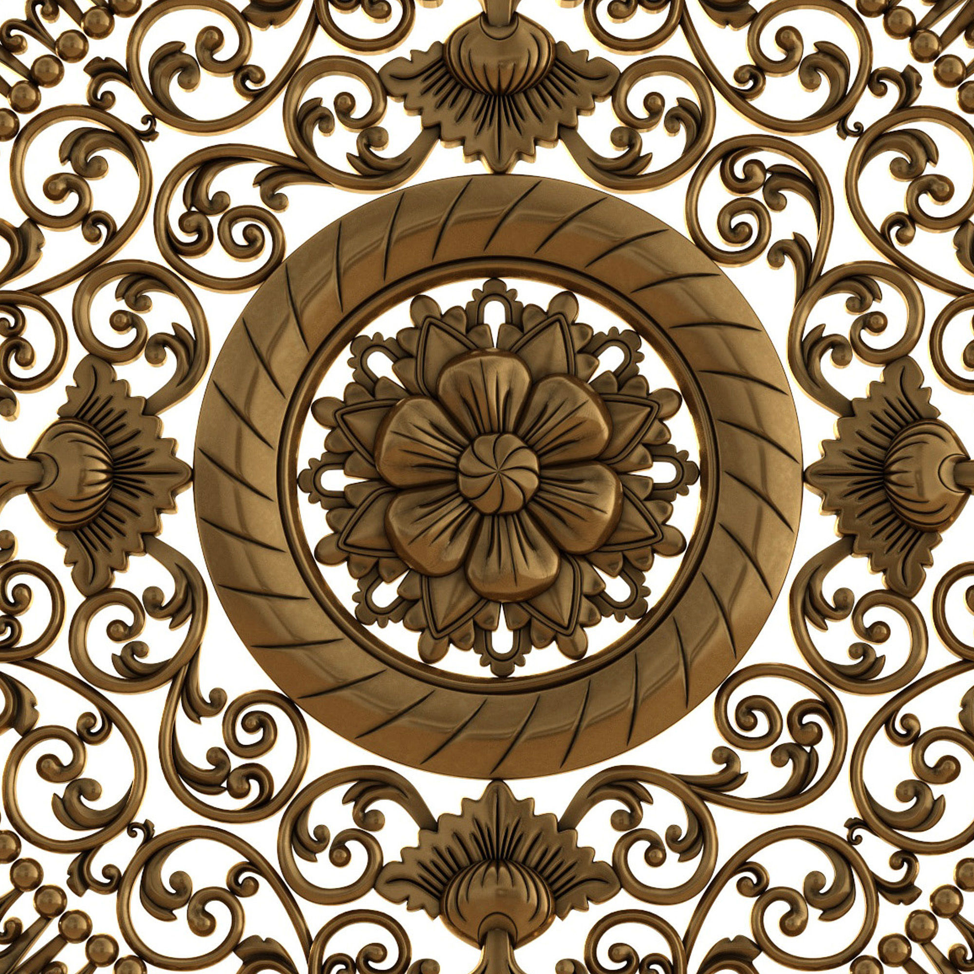 Decorative rosette 3D model_3