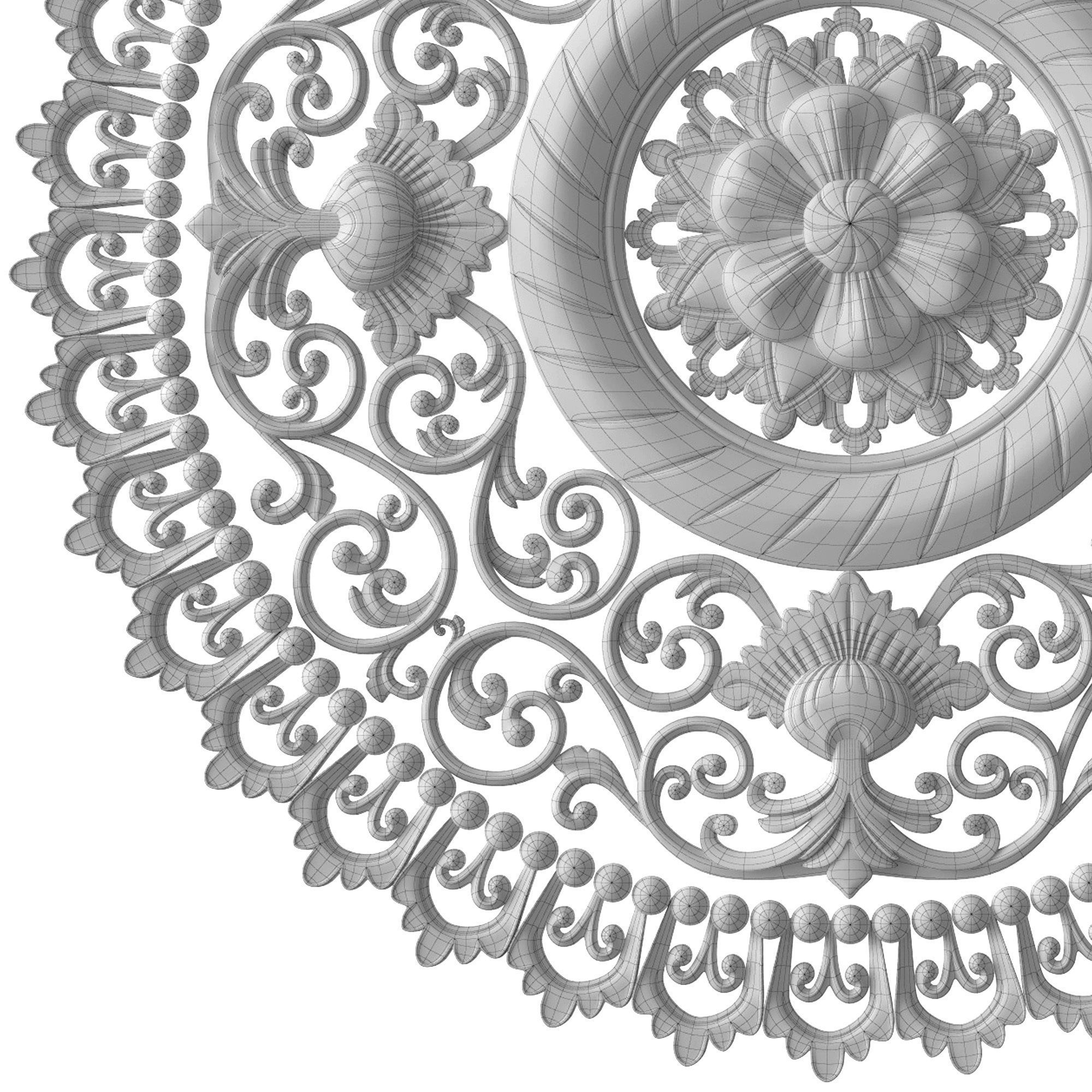 Decorative rosette 3D model_4