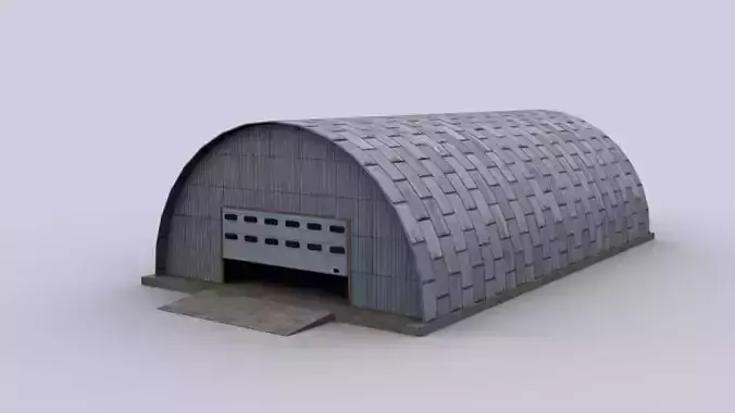 hangar metal Low-poly 3D model