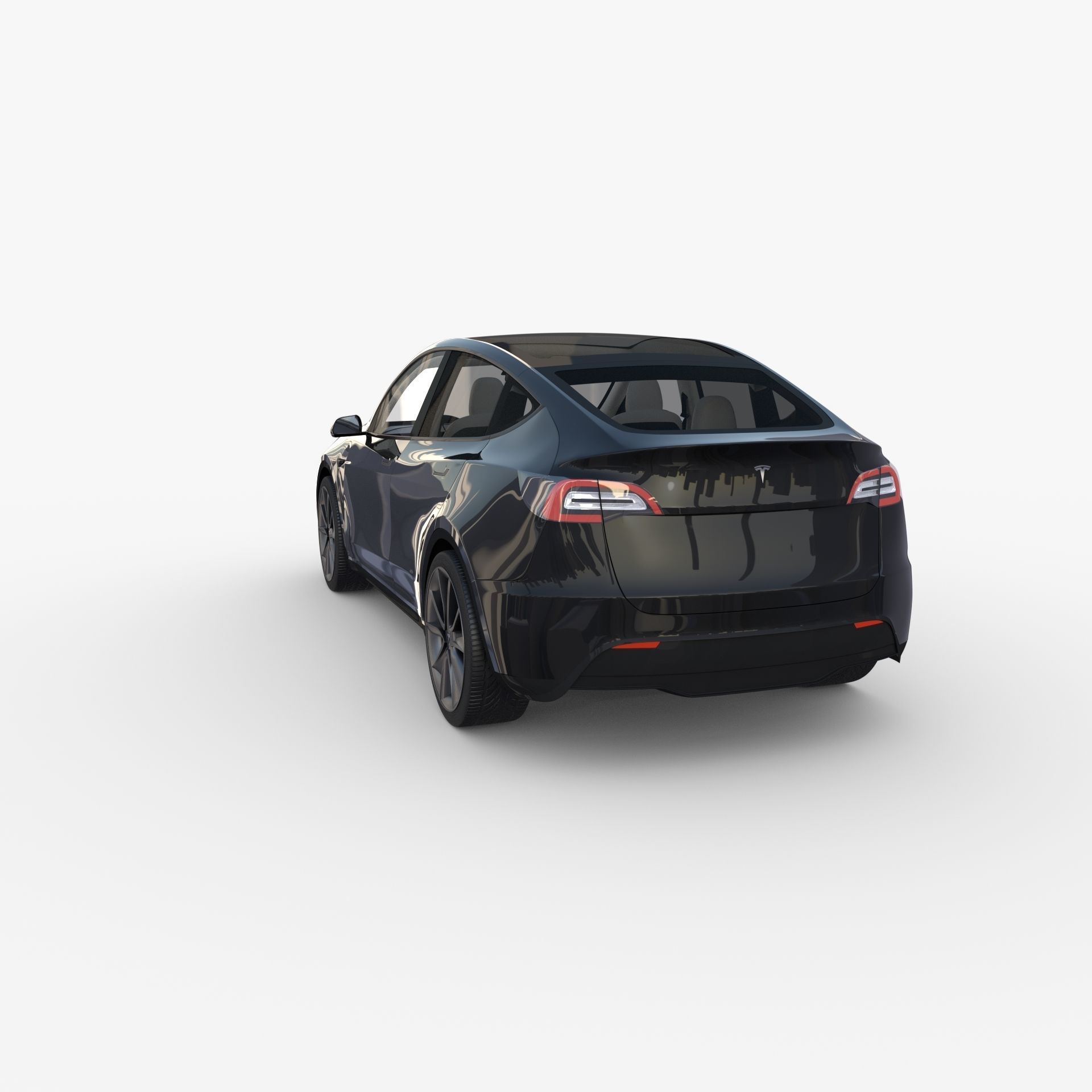 Tesla Model Y RWD Black with interior and chassis 3D model_8