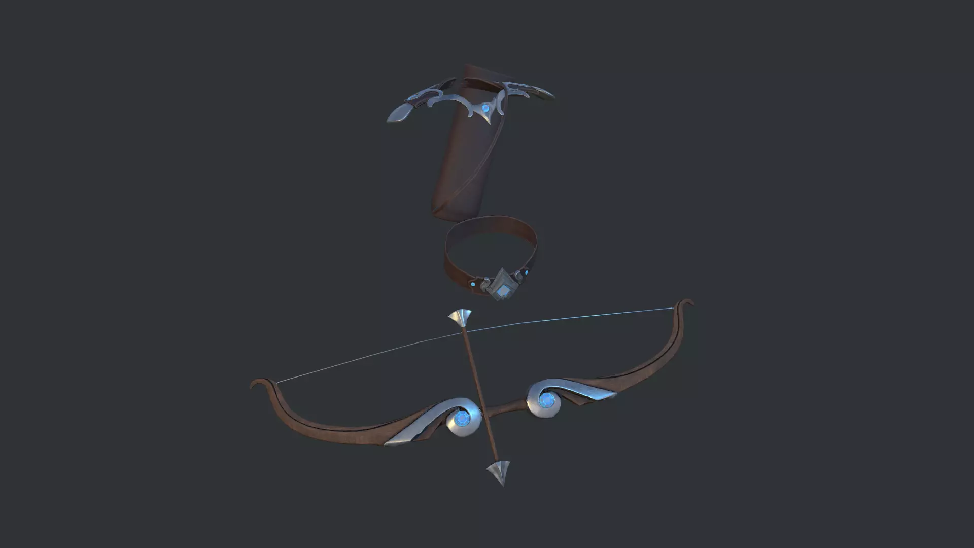 Armor for Archer Low-poly 3D model_0