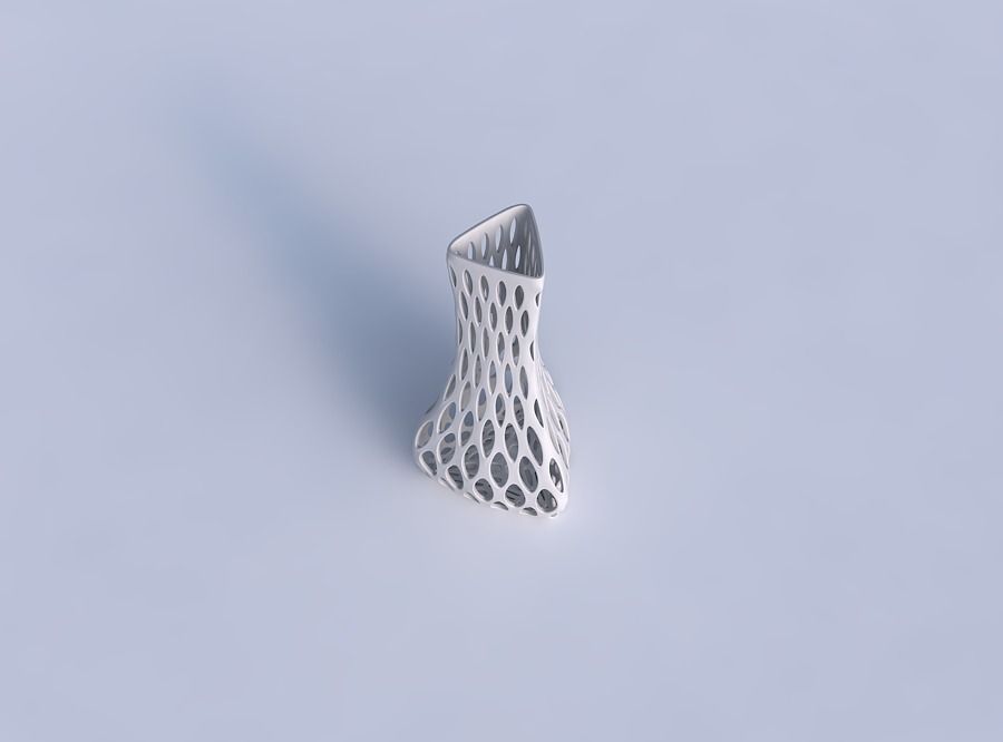 Vase puffy triangle with bubble grid lattice 3D print model_1