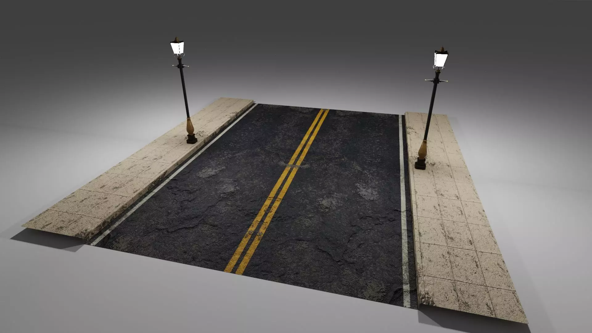 Street with Lamp Free 3D model