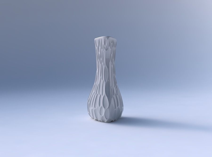 Vase puffy triangle with bubbles 3D print model_4