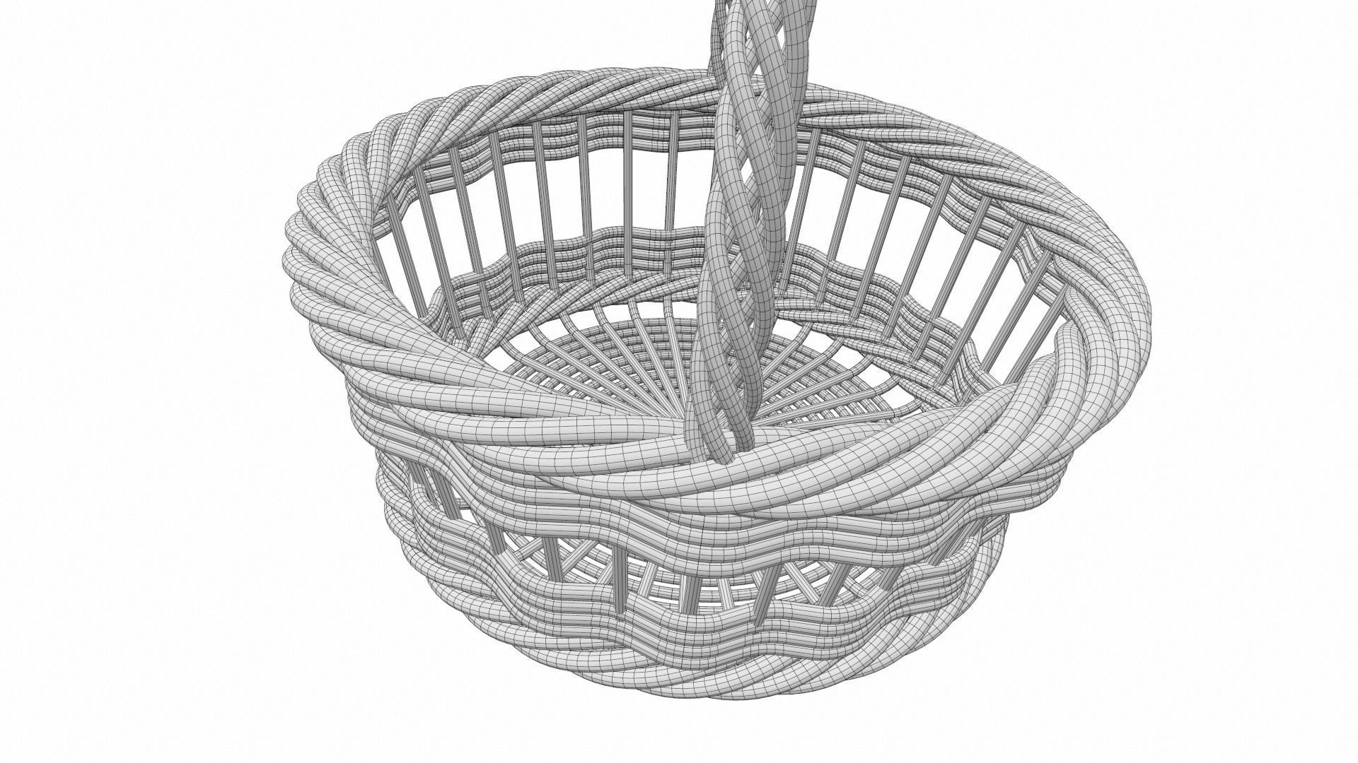Wooden wicker basket 3 3D model_6