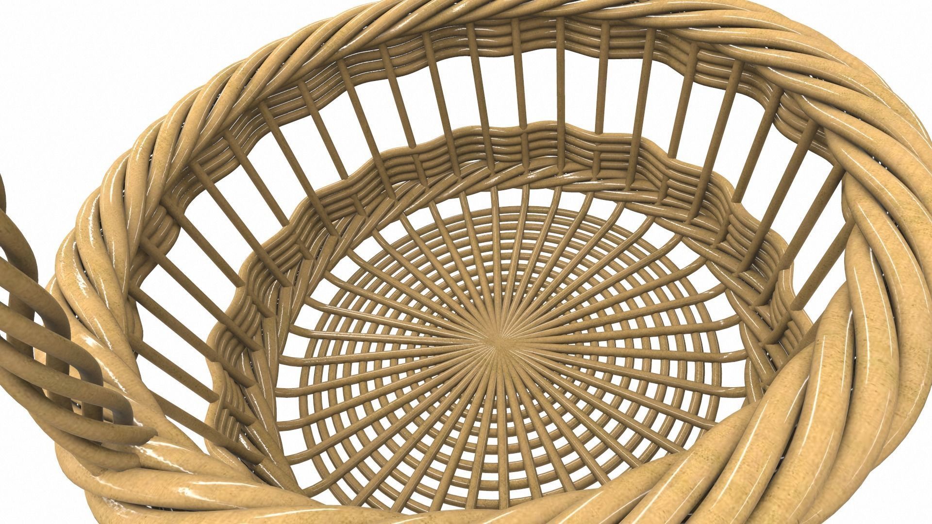 Wooden wicker basket 3 3D model_4