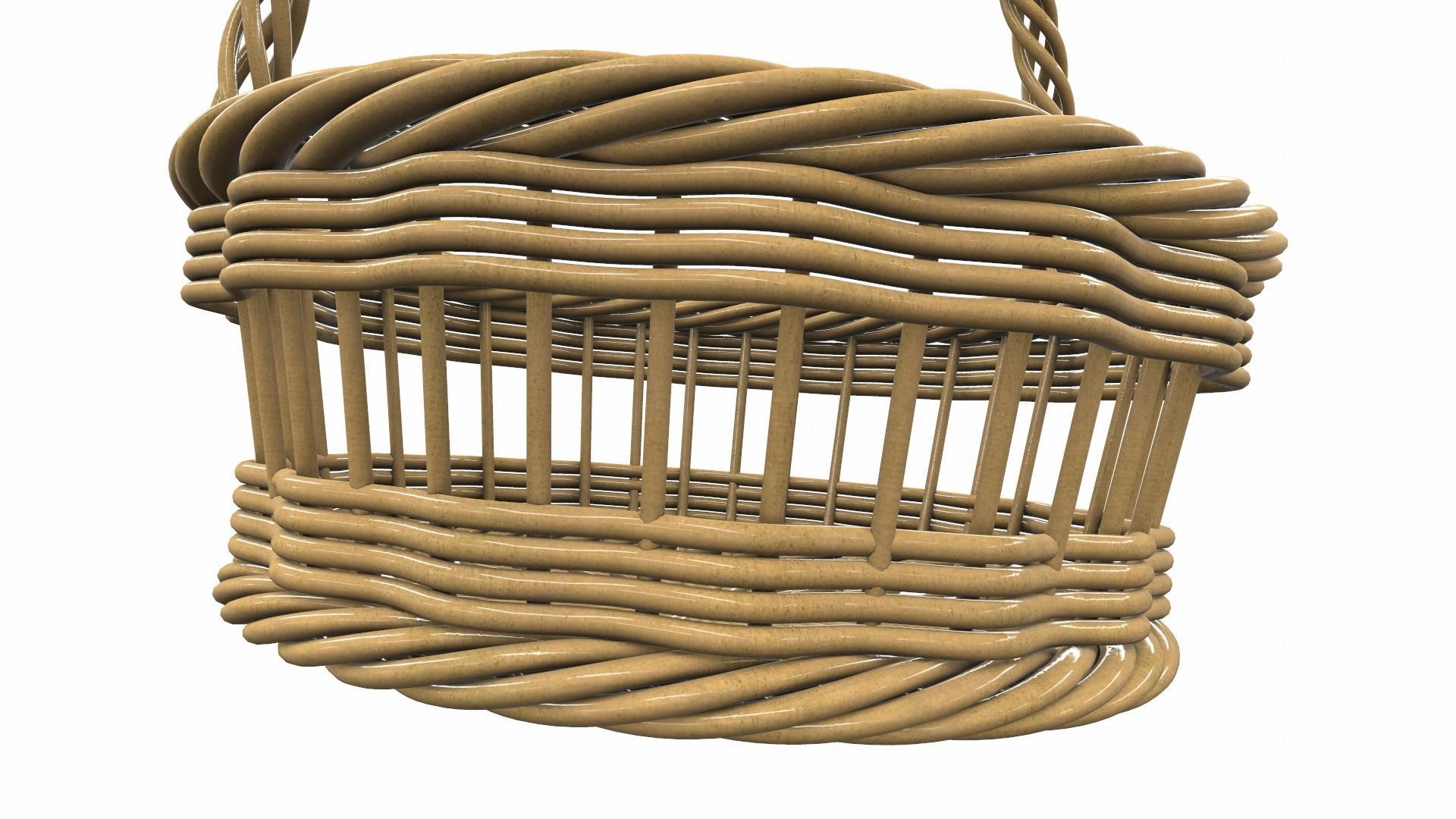 Wooden wicker basket 3 3D model_1
