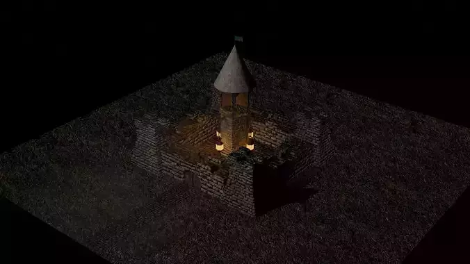 Castle Low-poly 3D model
