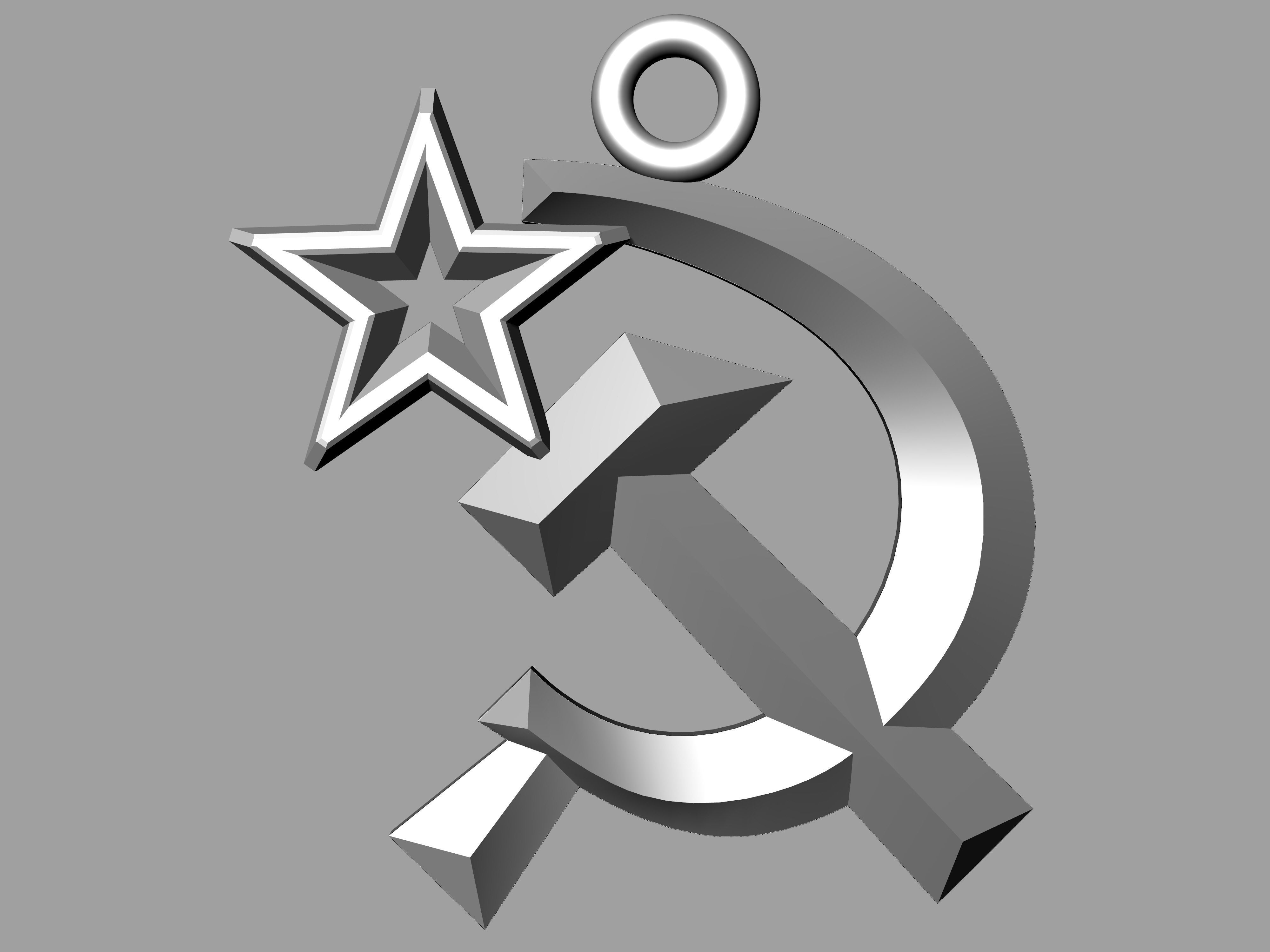 3D print model Hammer and sickle Pendant CGTrader