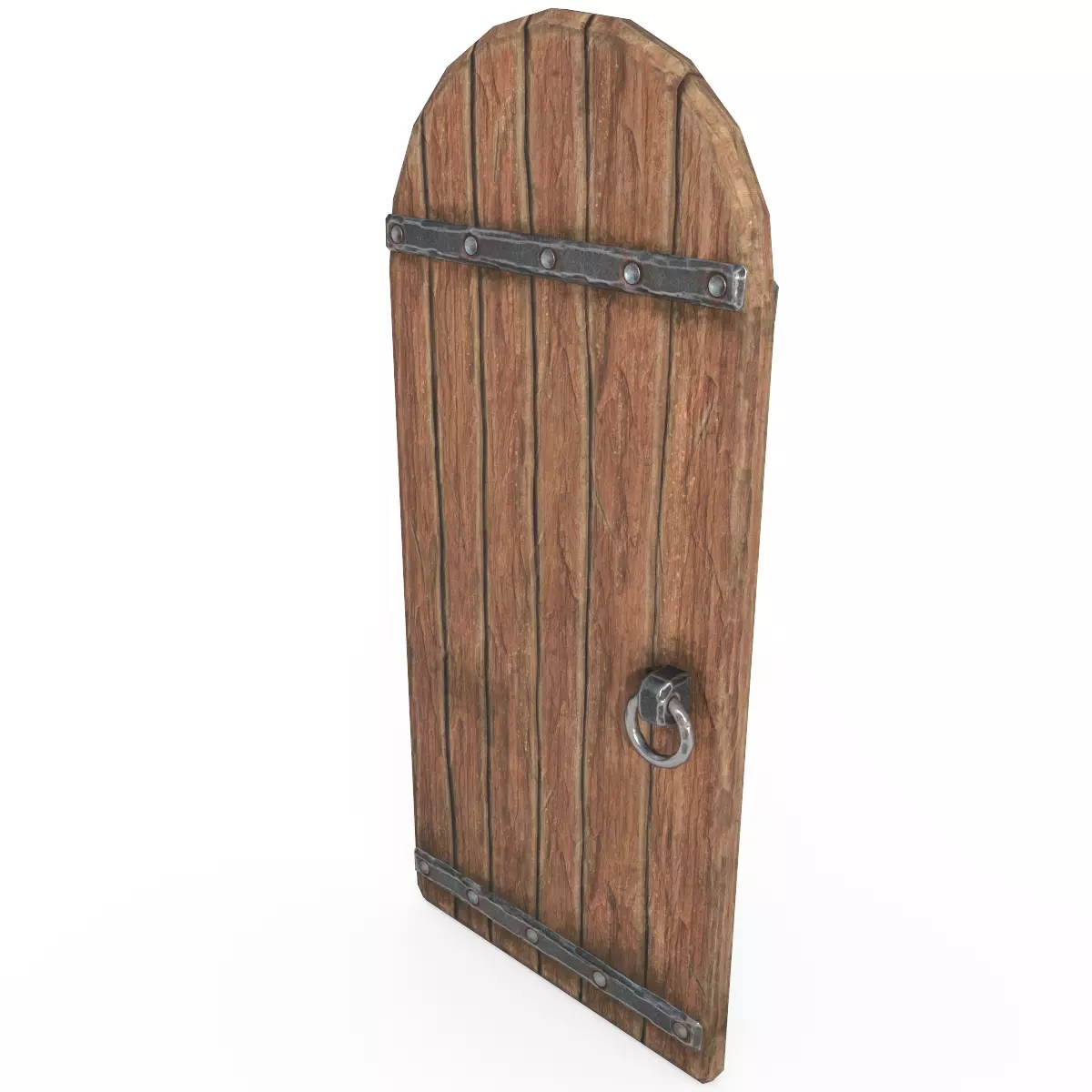 Medieval tavern door Low-poly 3D model_0