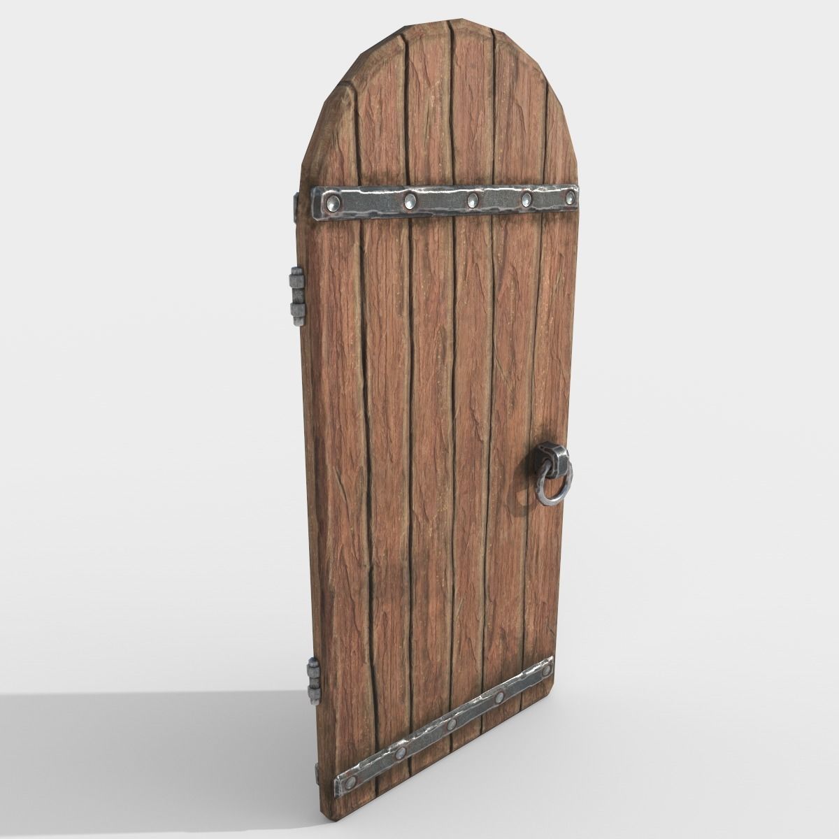 Medieval tavern door Low-poly 3D model_2