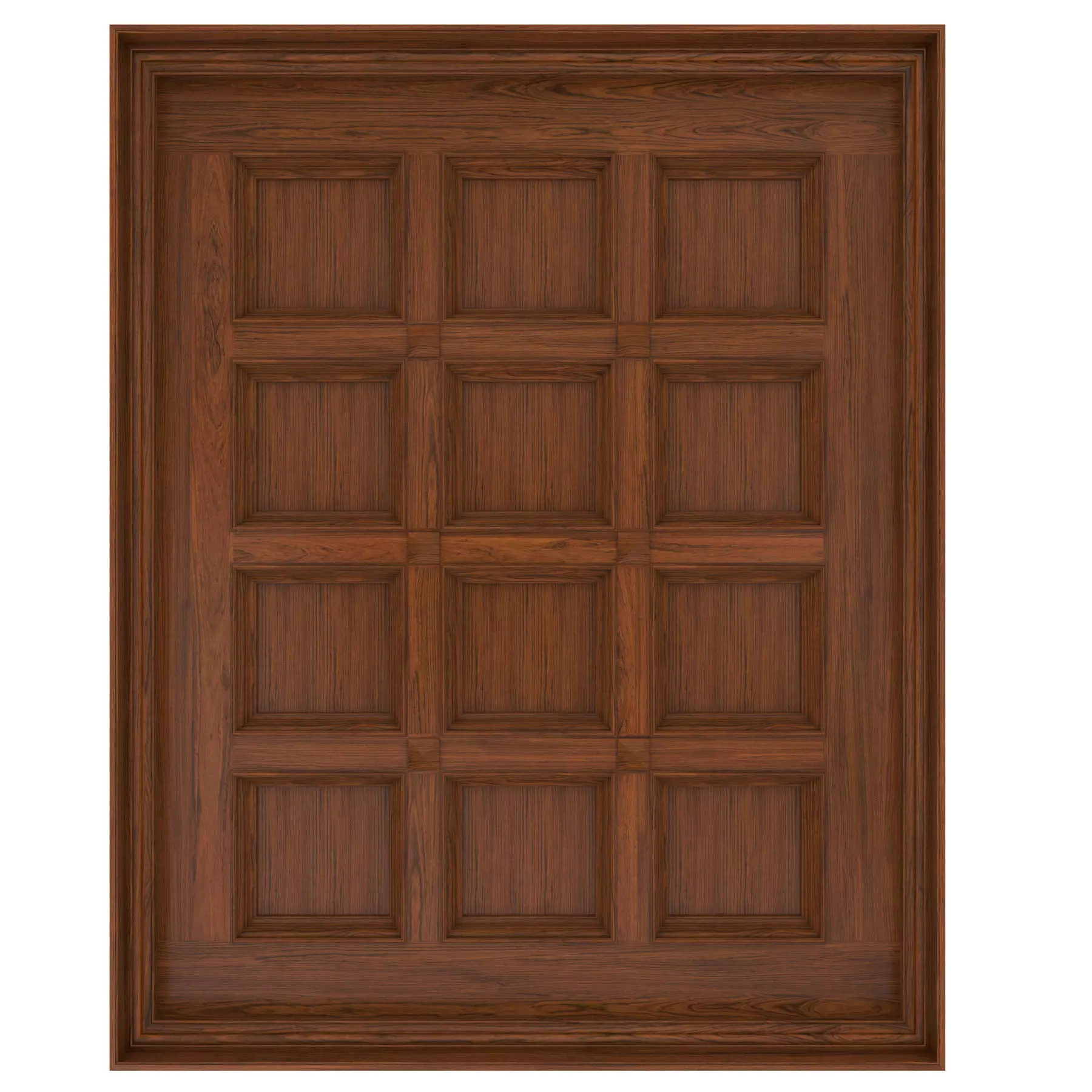 Classic wooden ceiling with caissons 01 3D model_0