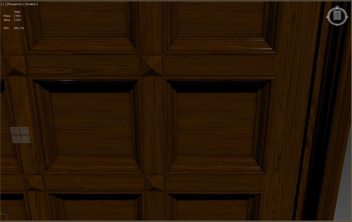 Classic wooden ceiling with caissons 01 3D model_13