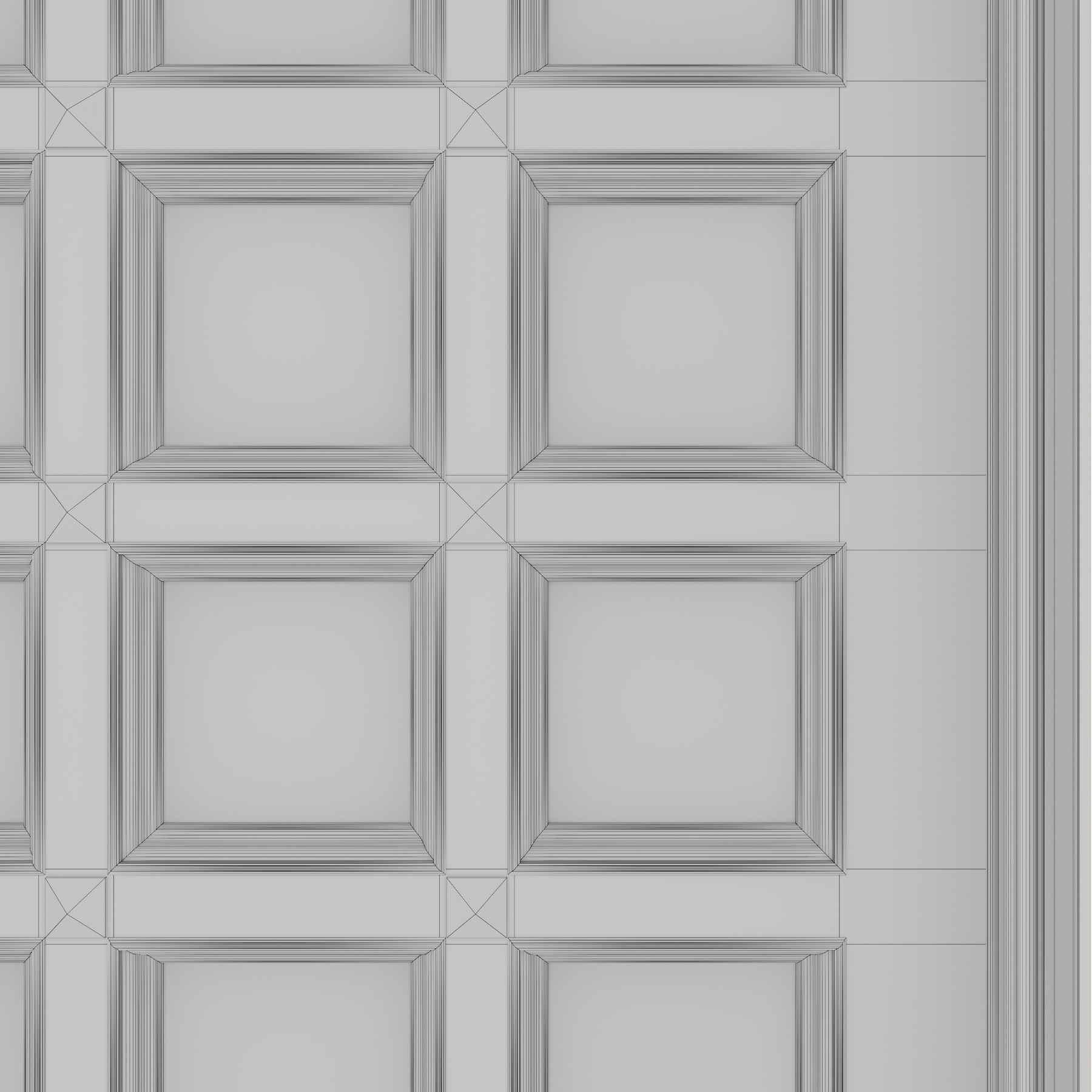 Classic wooden ceiling with caissons 01 3D model_8