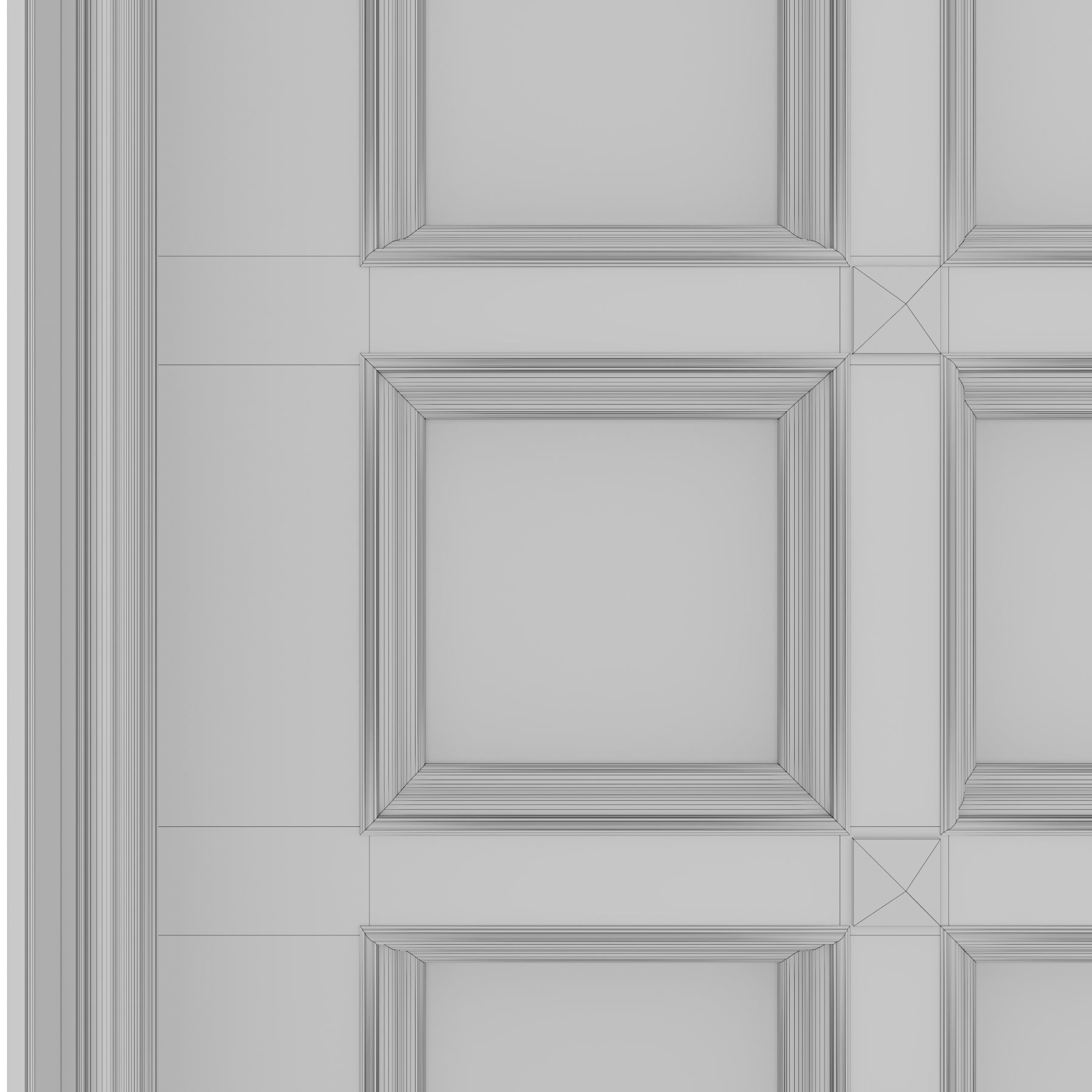 Classic wooden ceiling with caissons 01 3D model_9