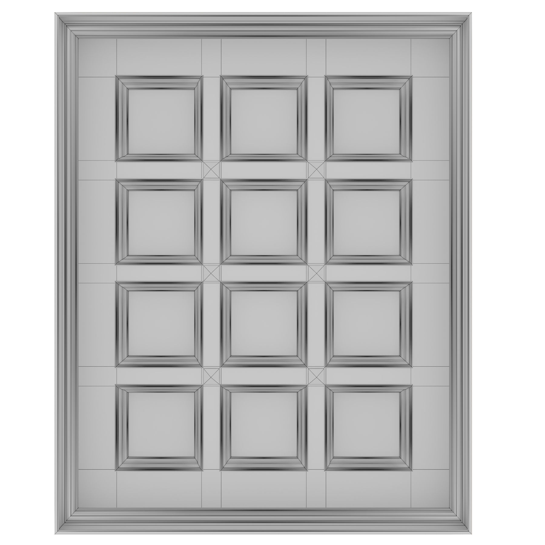 Classic wooden ceiling with caissons 01 3D model_5