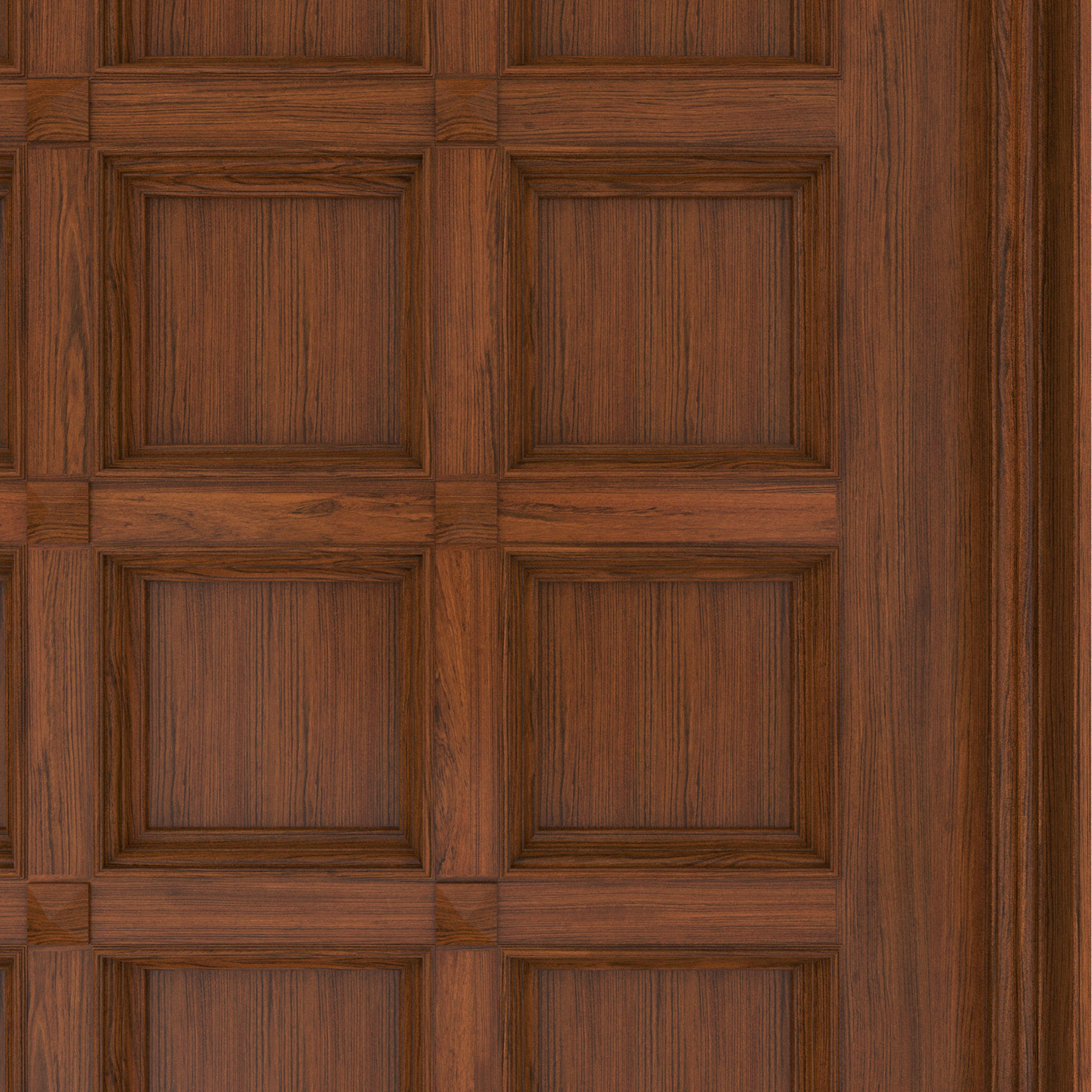Classic wooden ceiling with caissons 01 3D model_2