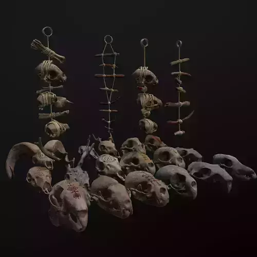 Bones animals Low-poly 3D model