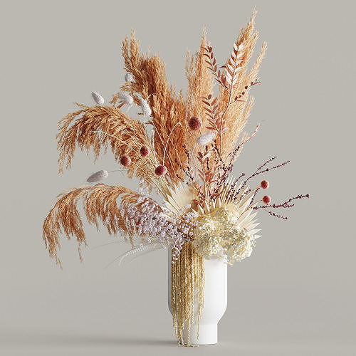Bouqet with dried plants 3D model
