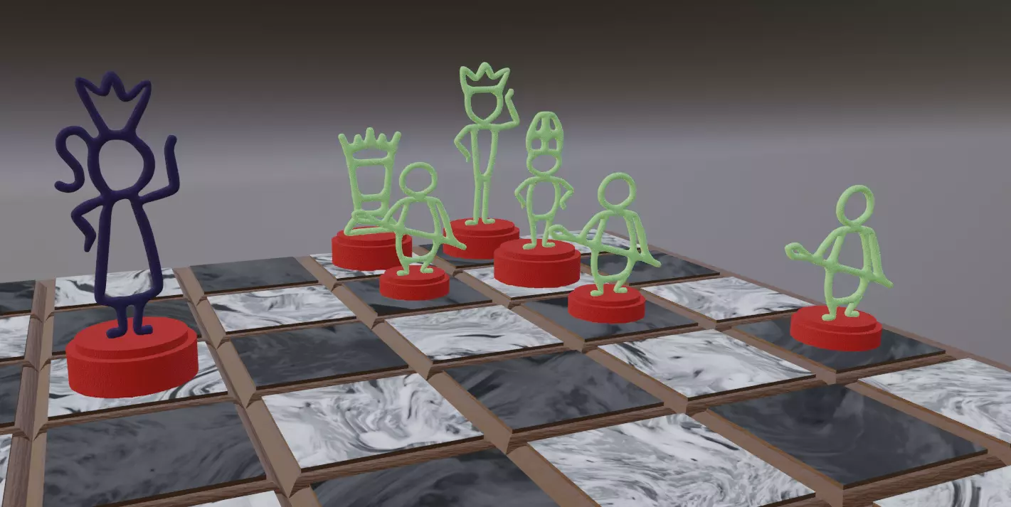 Stickman chess set Free 3D print model_0