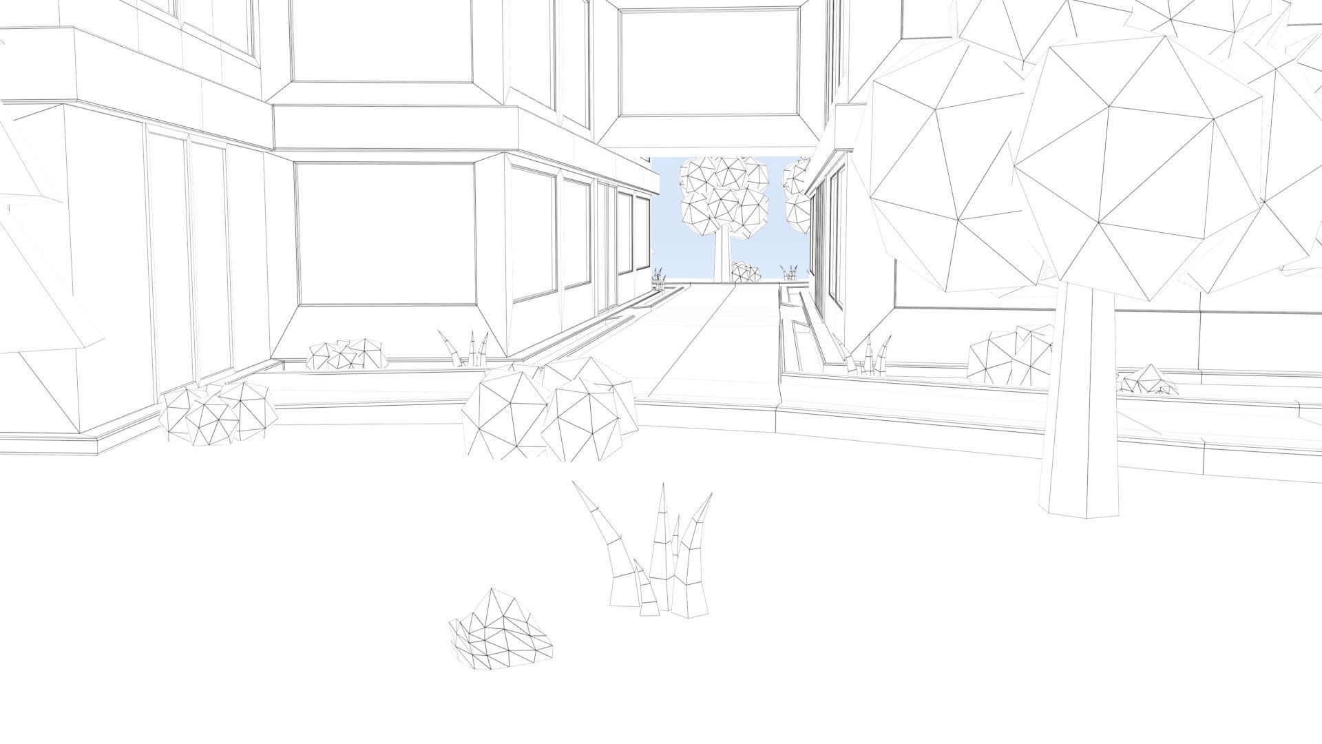 Cartoon Hospital Low-poly 3D model_36