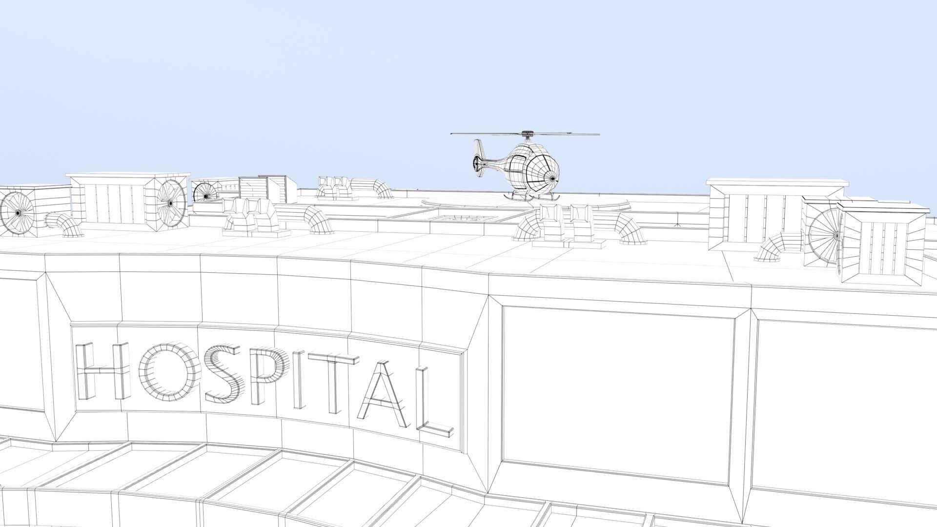 Cartoon Hospital Low-poly 3D model_56