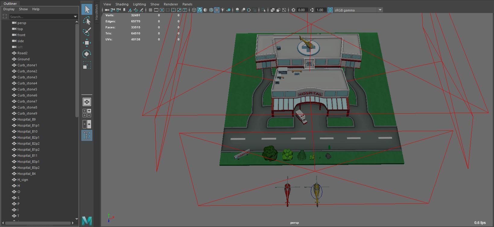 Cartoon Hospital Low-poly 3D model_59