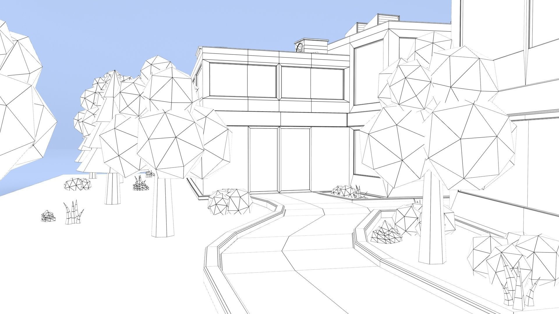 Cartoon Hospital Low-poly 3D model_38