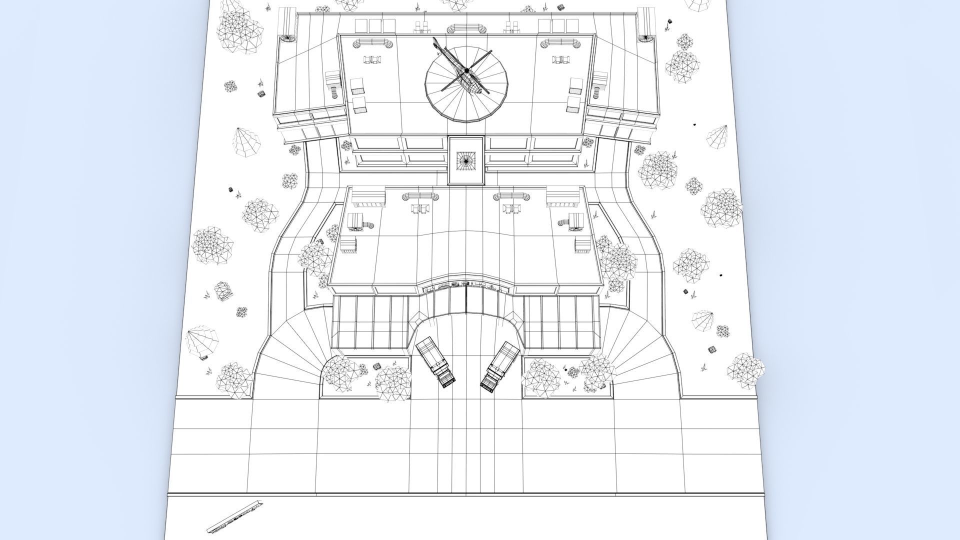 Cartoon Hospital Low-poly 3D model_6