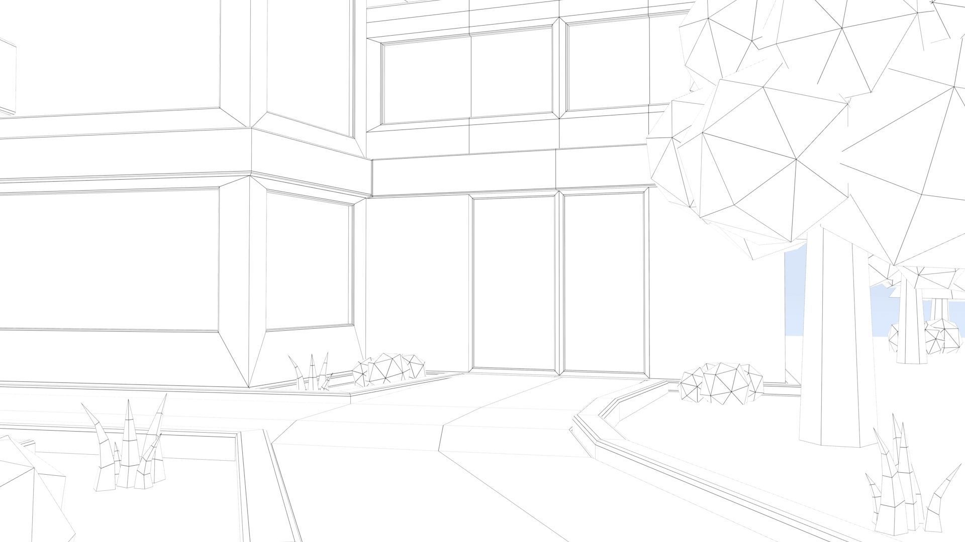 Cartoon Hospital Low-poly 3D model_44