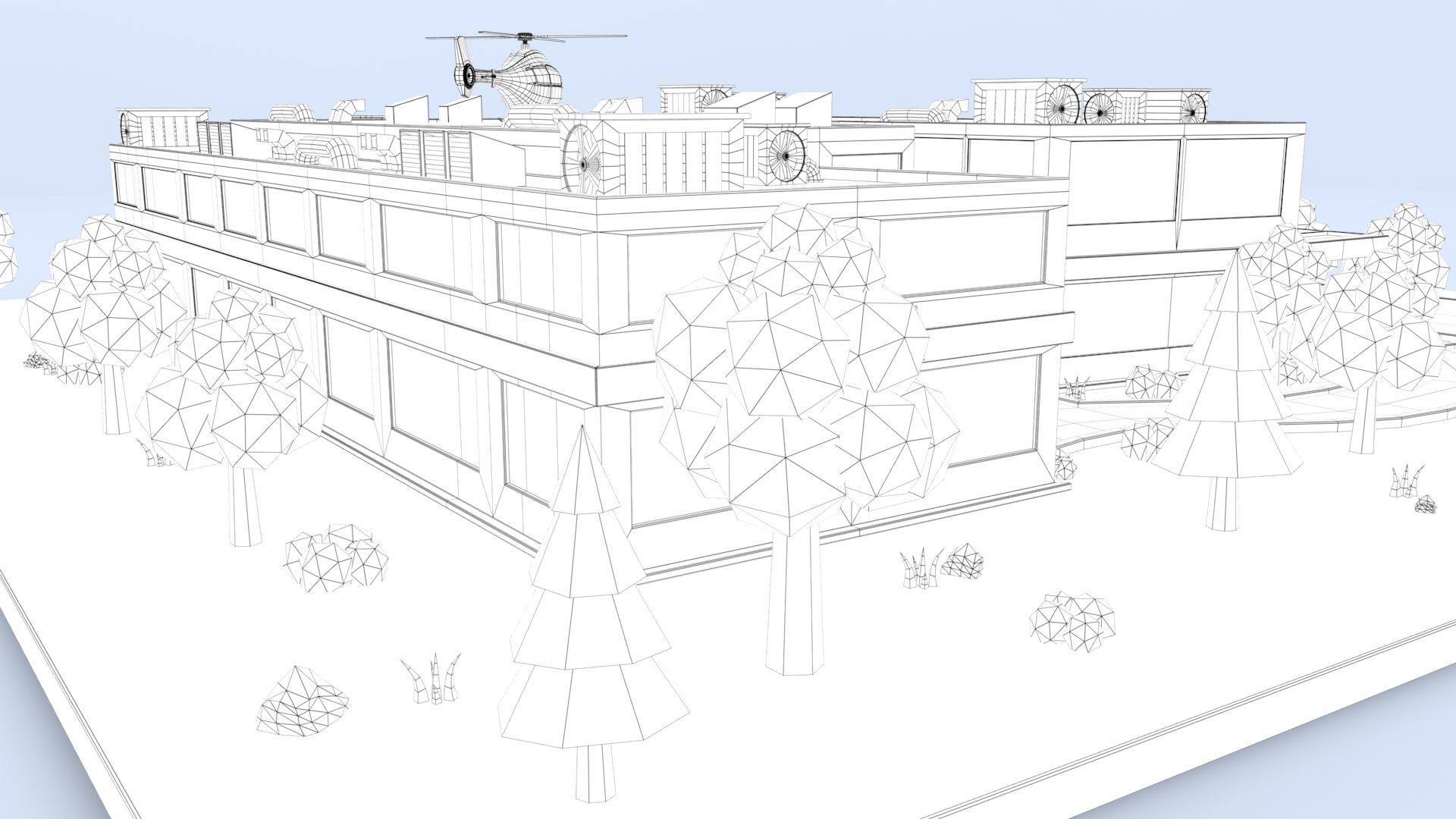 Cartoon Hospital Low-poly 3D model_48