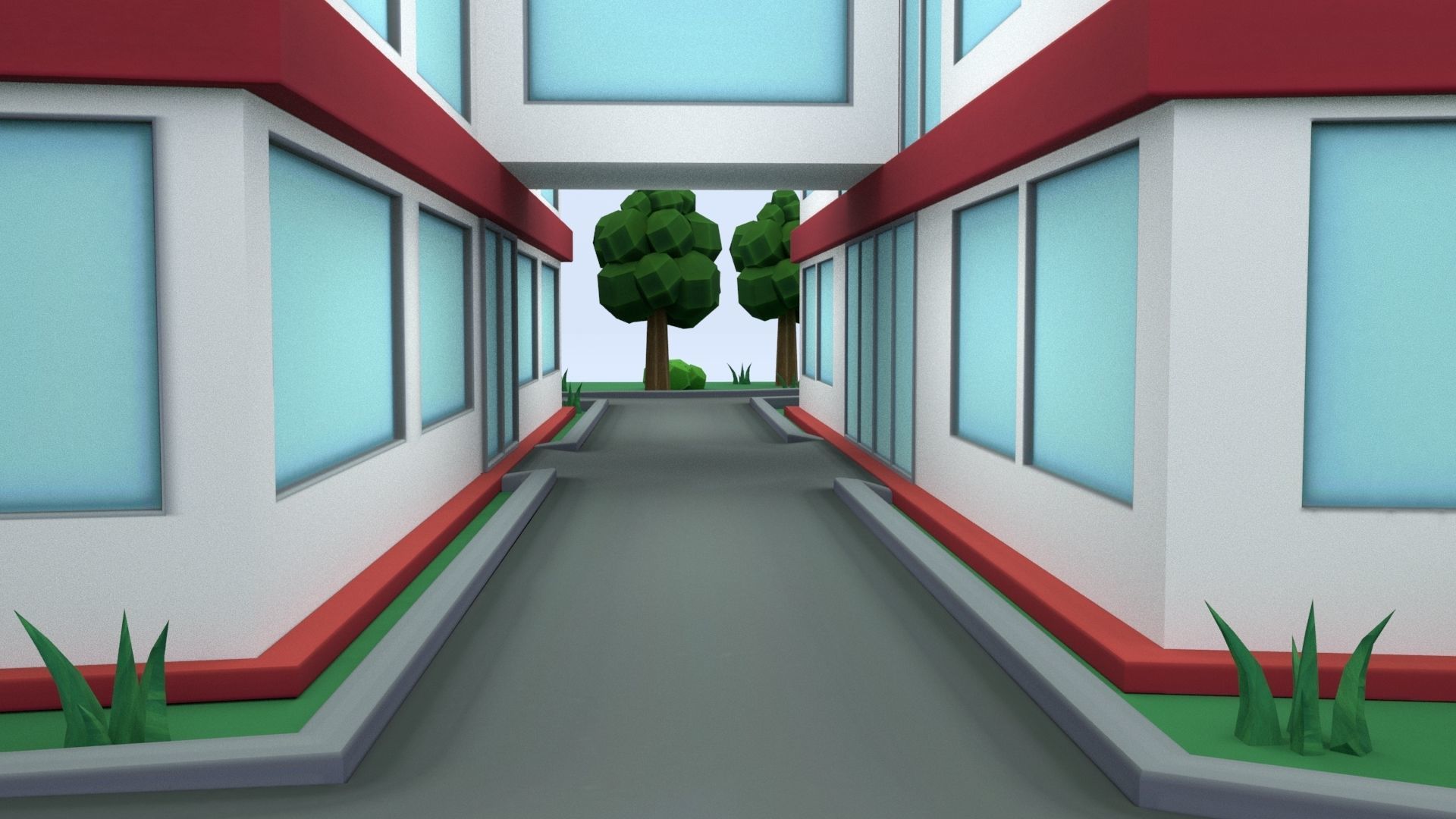 Cartoon Hospital Low-poly 3D model_39