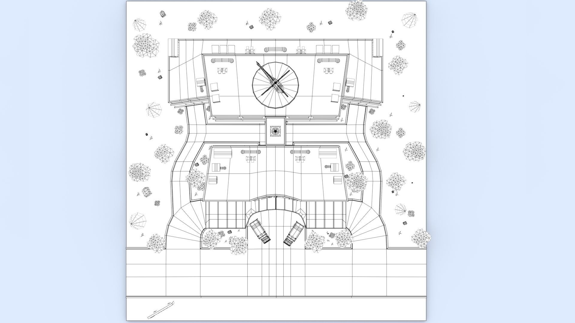 Cartoon Hospital Low-poly 3D model_8