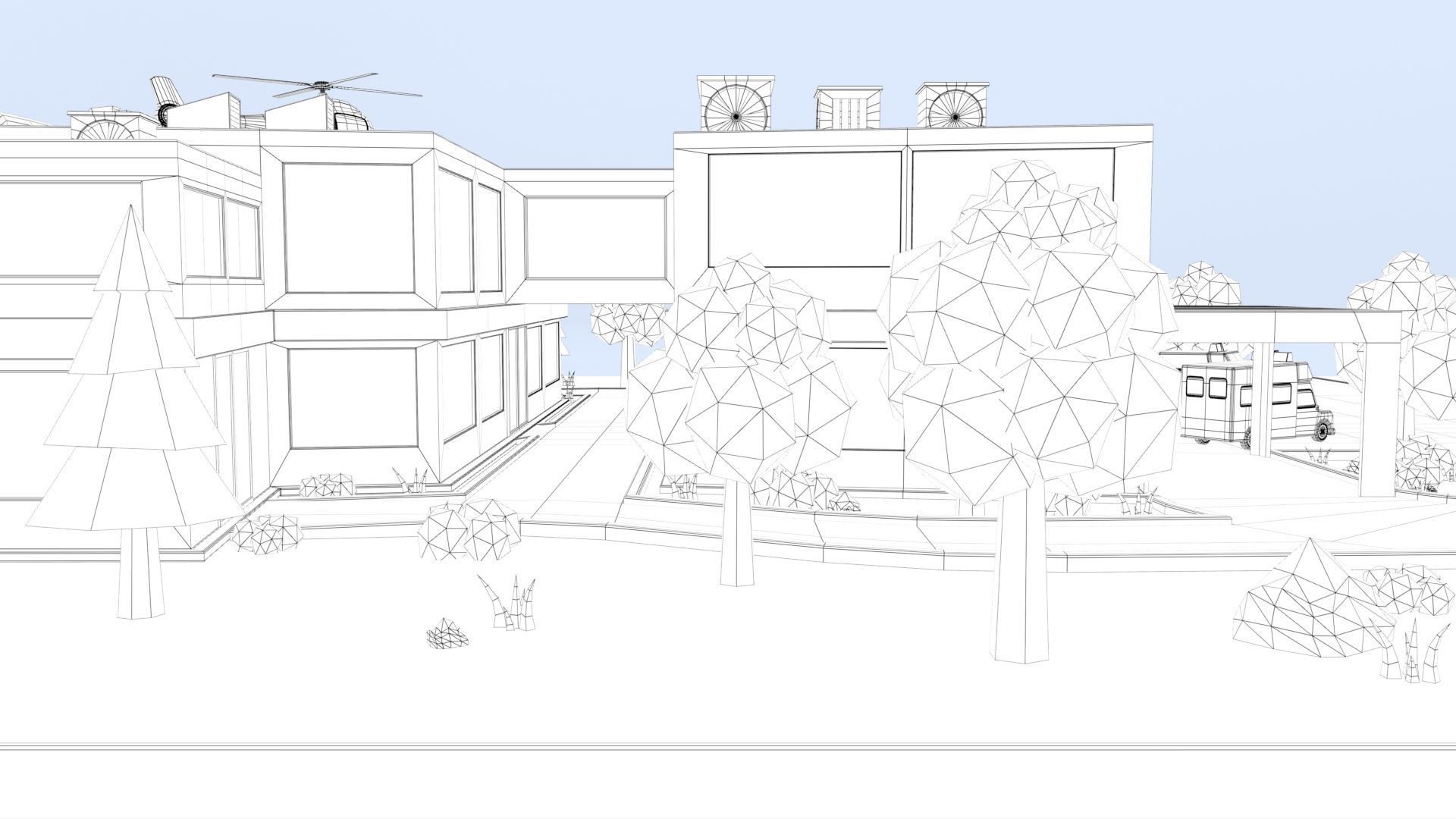 Cartoon Hospital Low-poly 3D model_34