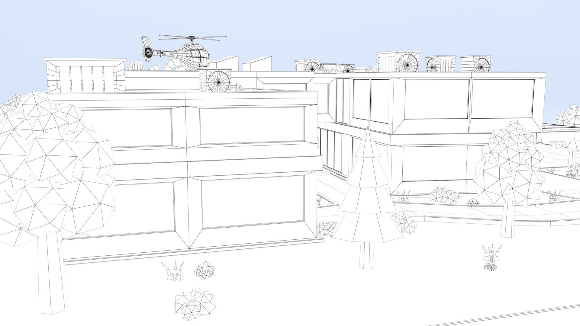 Cartoon Hospital Low-poly 3D model_46