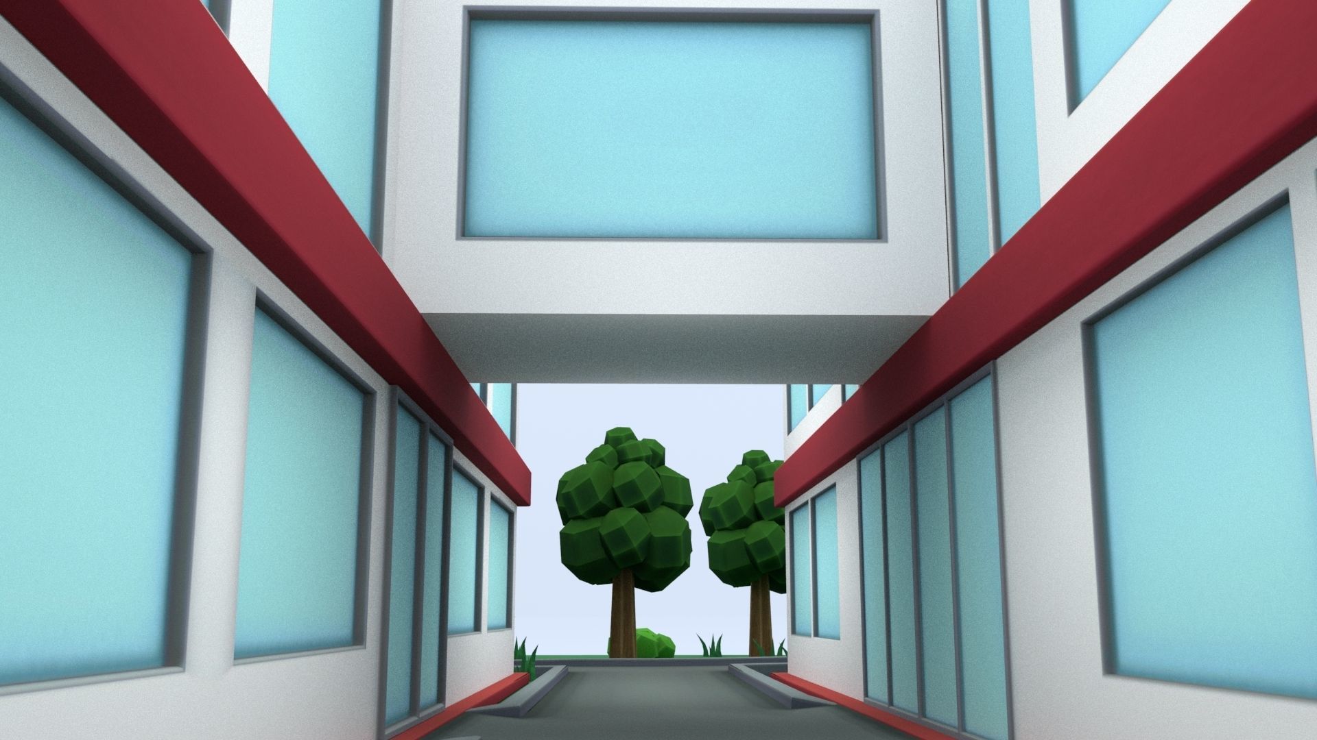 Cartoon Hospital Low-poly 3D model_41