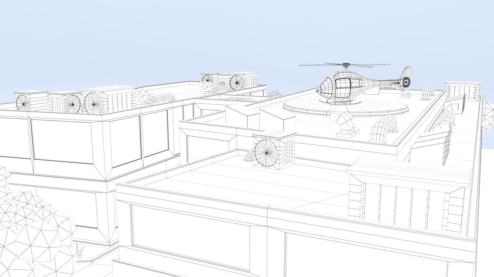 Cartoon Hospital Low-poly 3D model_54