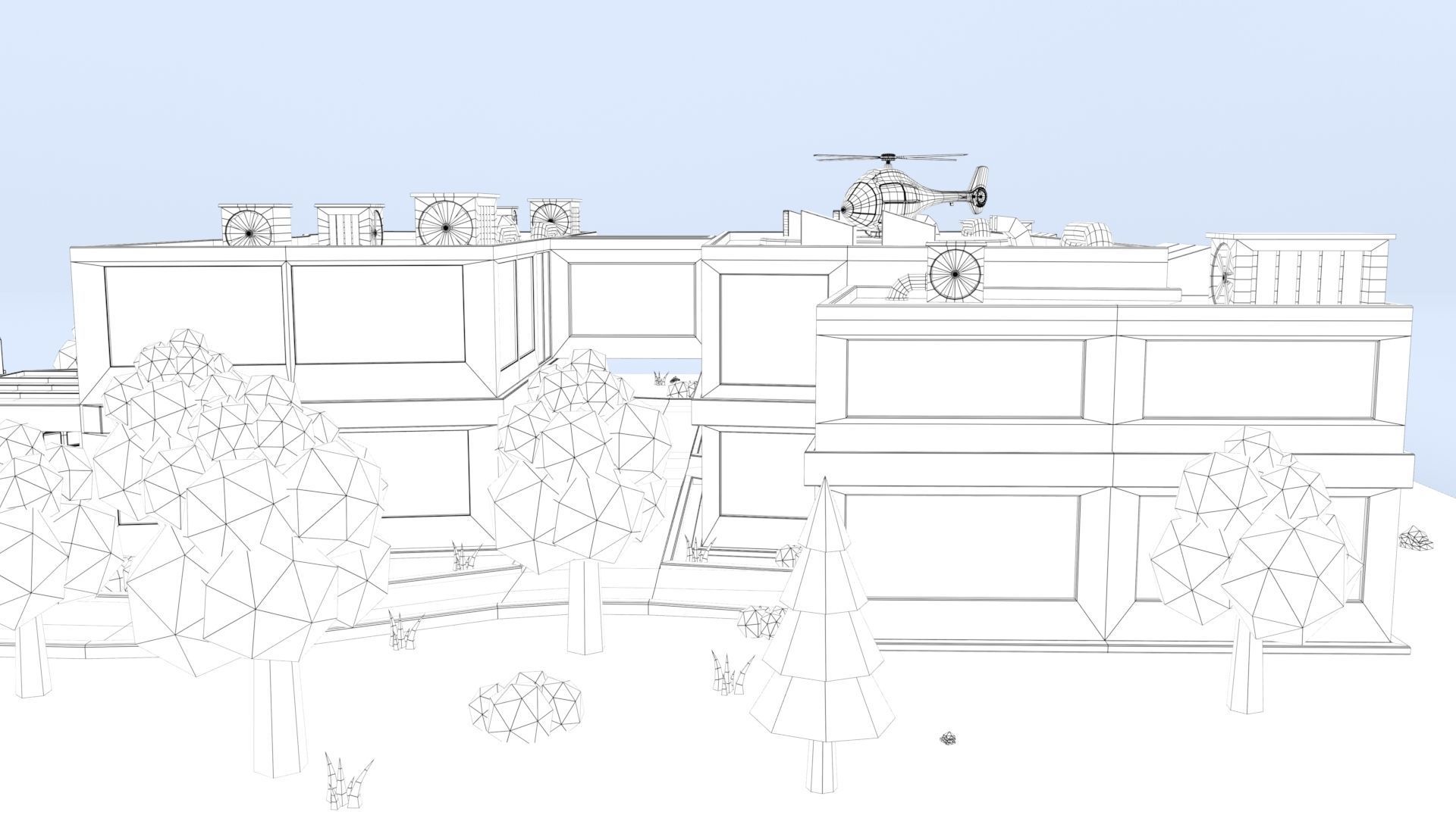 Cartoon Hospital Low-poly 3D model_18