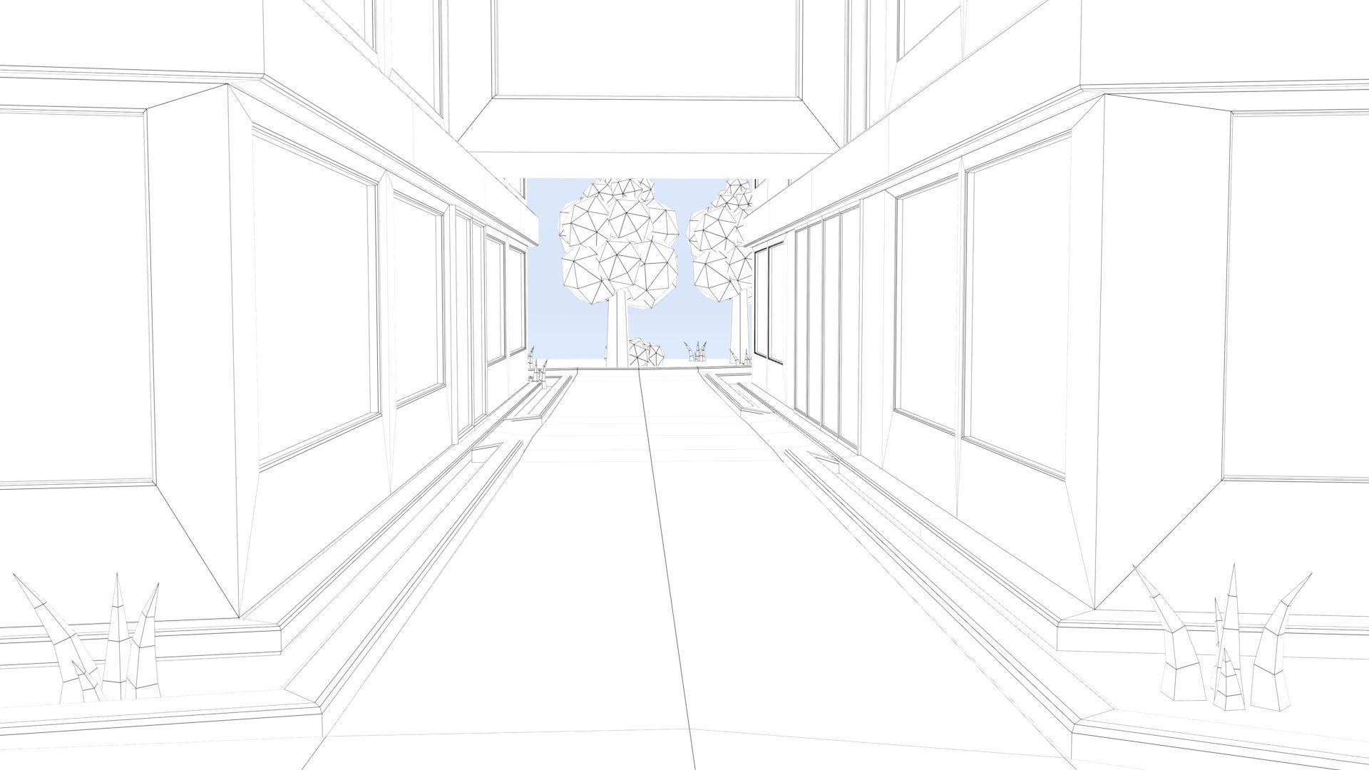 Cartoon Hospital Low-poly 3D model_40